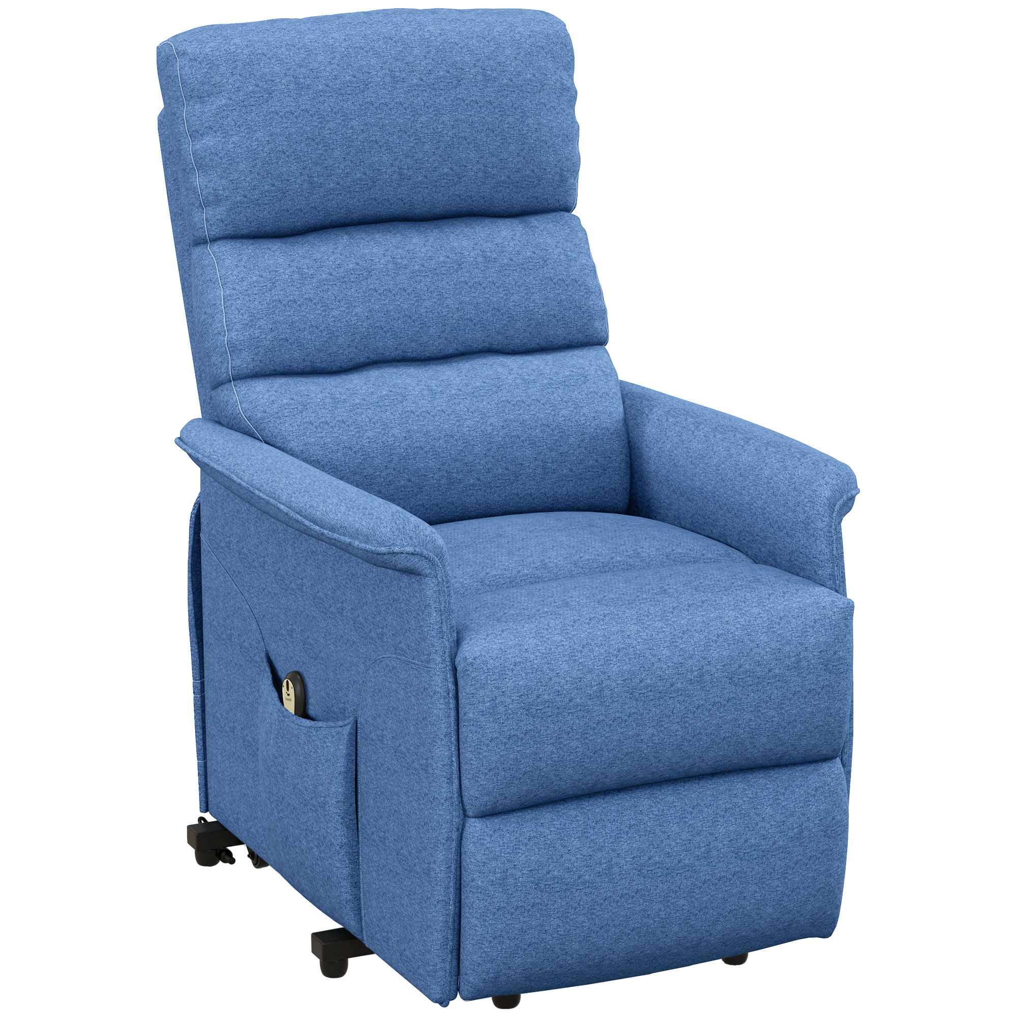 HOMCOM Power Lift Chair for Seniors, Electric Lift Recliner Chair with Remote Control, Side Pockets for Living Room, Blue