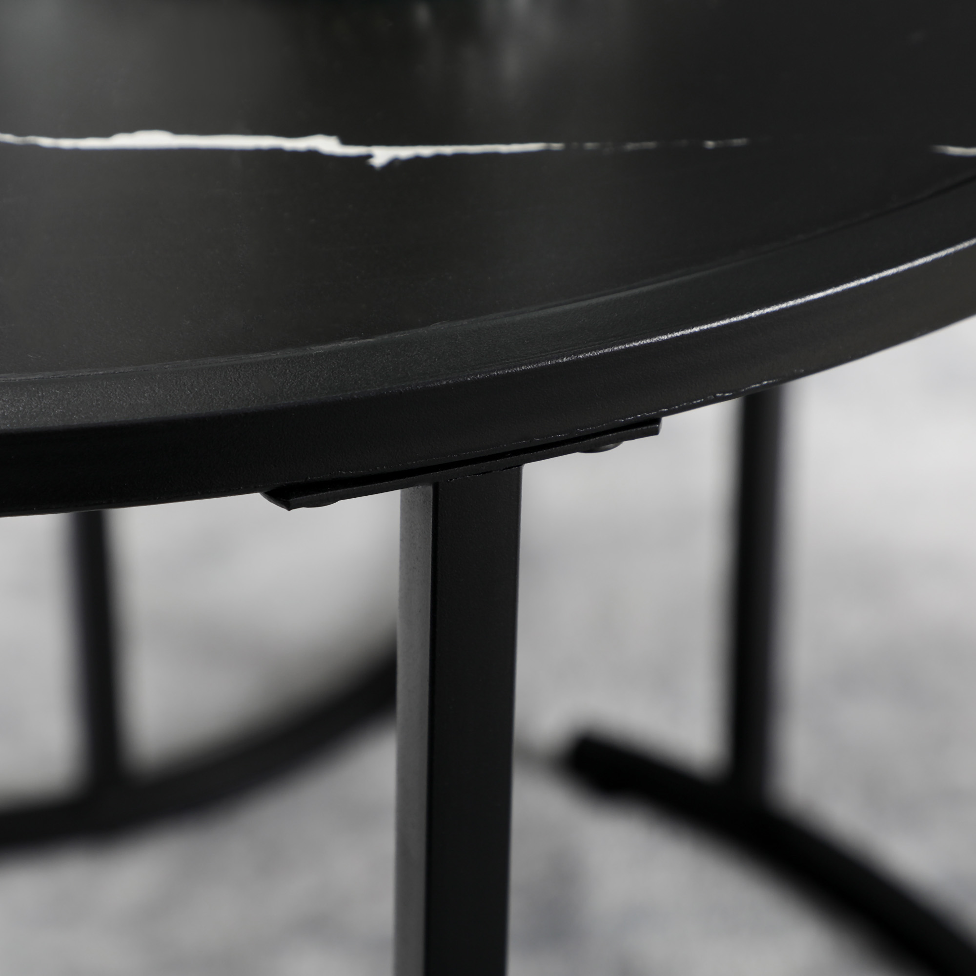 HOMCOM Round Nesting Coffee Table Set of 2, Stacking Modern Accent ...
