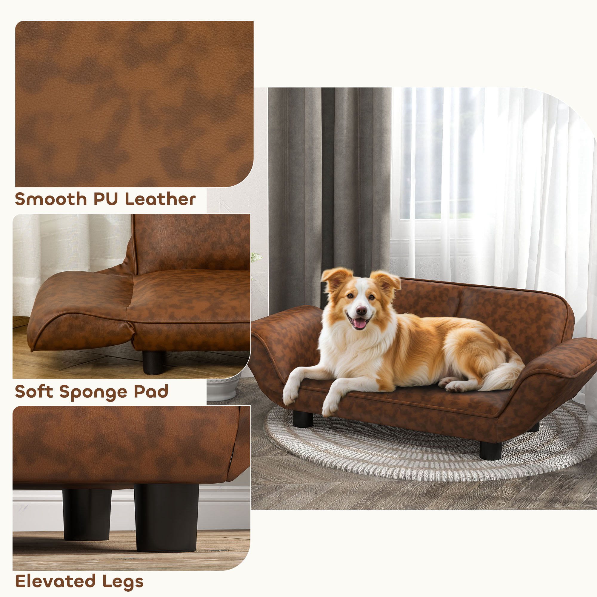 leather dog sofa bed