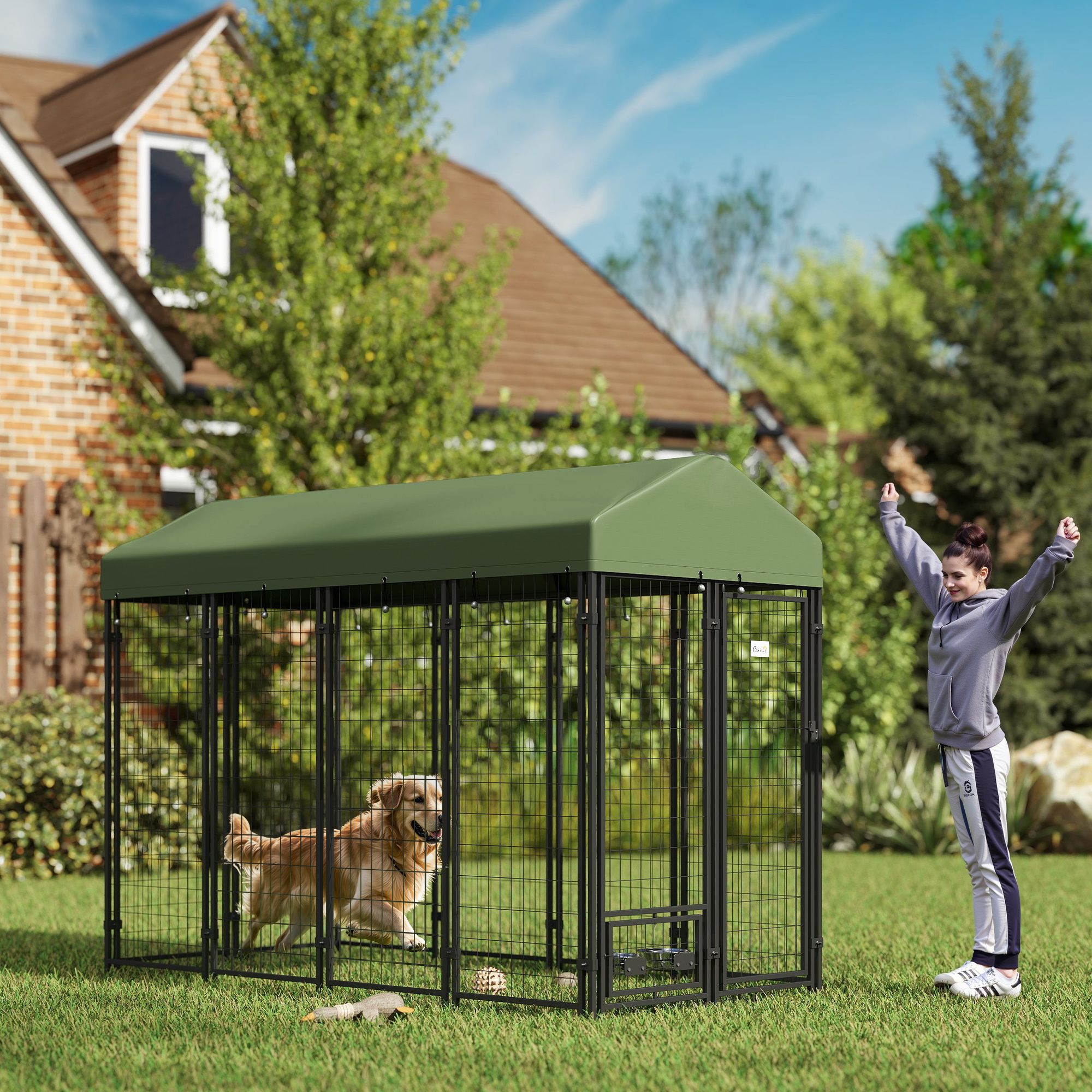 Dog Run Large Dog Kennel Outdoor PawHut 10'Lx10'Wx6'H Large
