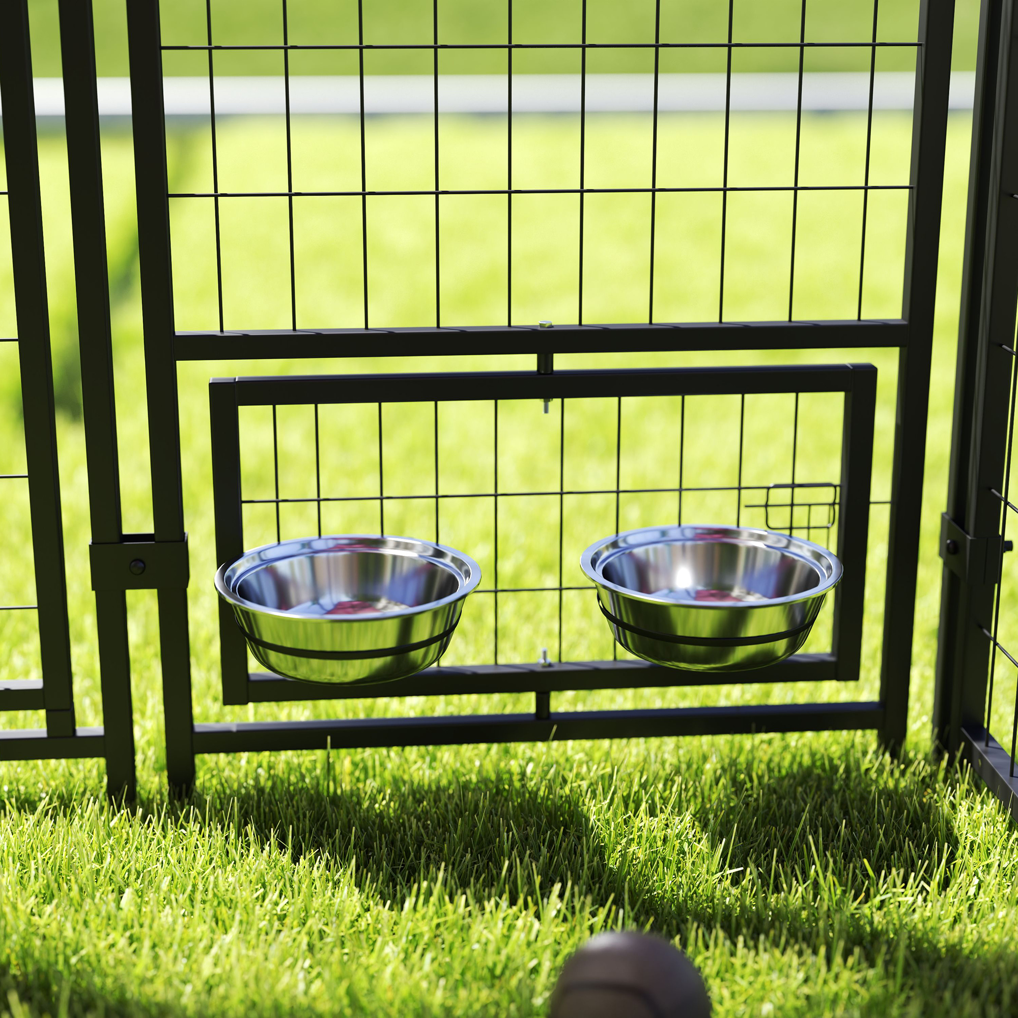 PawHut Outdoor Dog Kennel Lockable Pet Playpen, Rotating