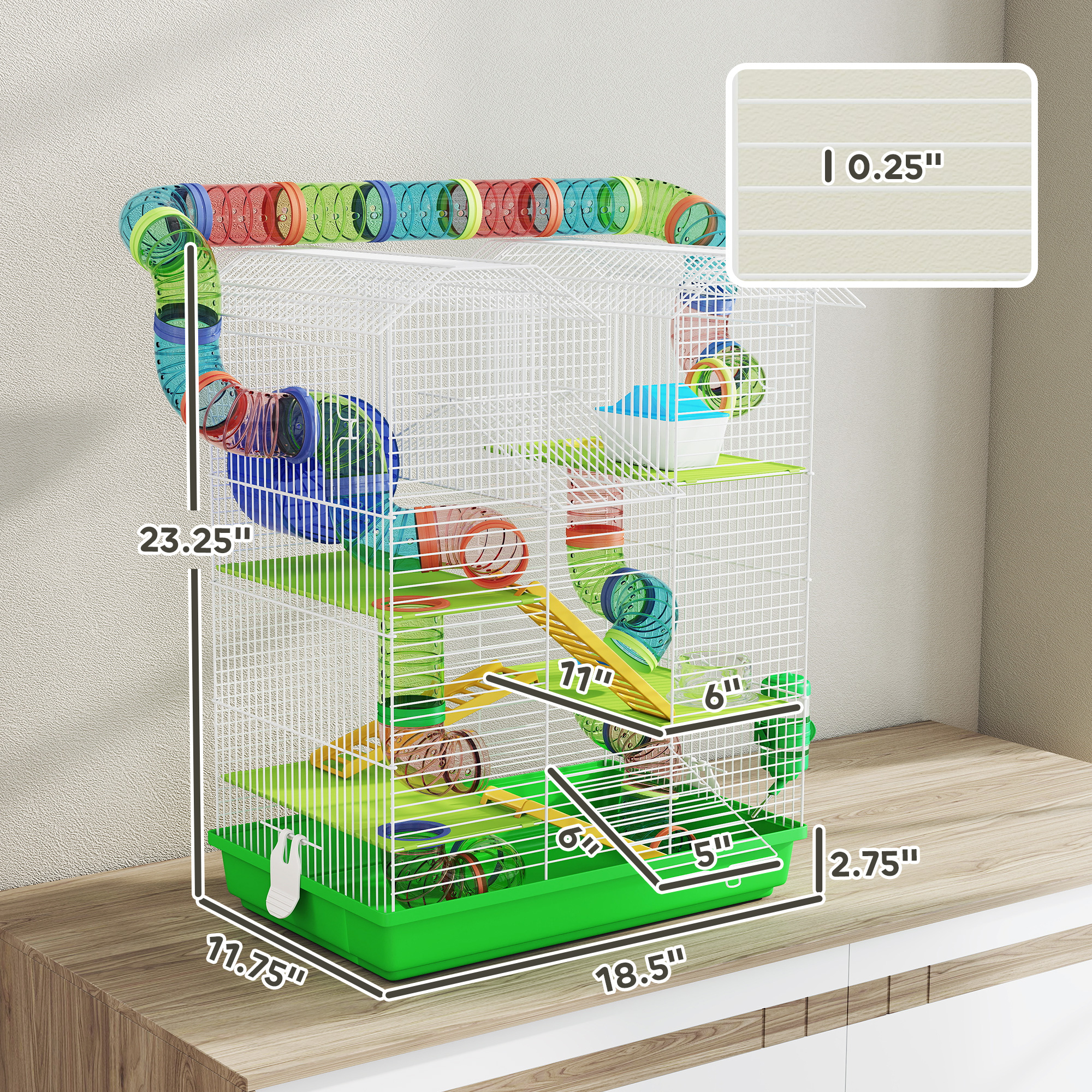 Curated visual reference: Multi Tier Hamster Cage Food And Water Feeder Systems With Reference: Pawhut 18 5 5 Tier Hamster Cage With Tubes And