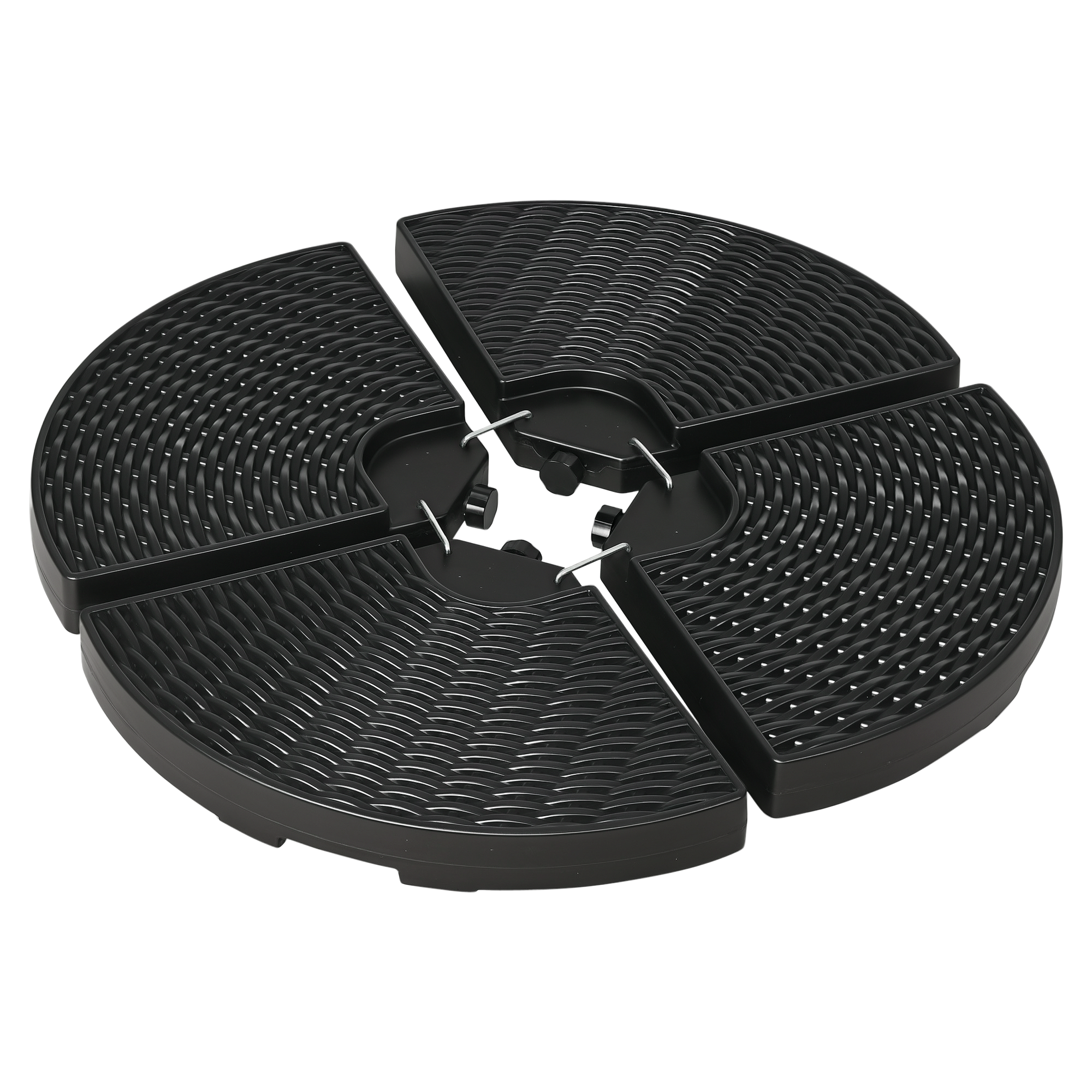 Outsunny Cantilever Patio Umbrella Base Weights 4PCs 150lb HDPE Water and Sand Filled for Offset Banana Umbrella | Aosom.com