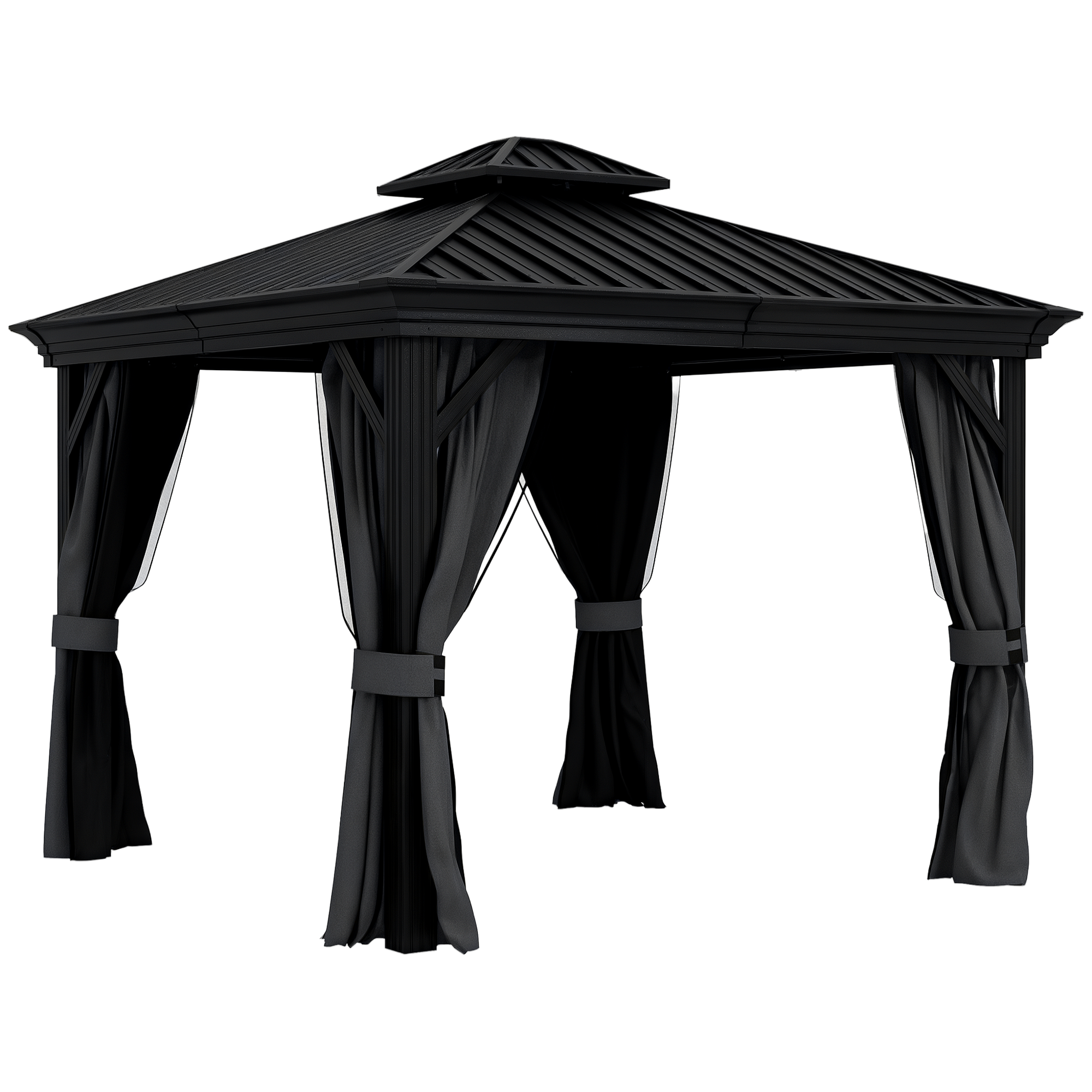 SUNNYページ Outsunny 10' x 12' Hardtop Gazebo Permanent Pavilion w