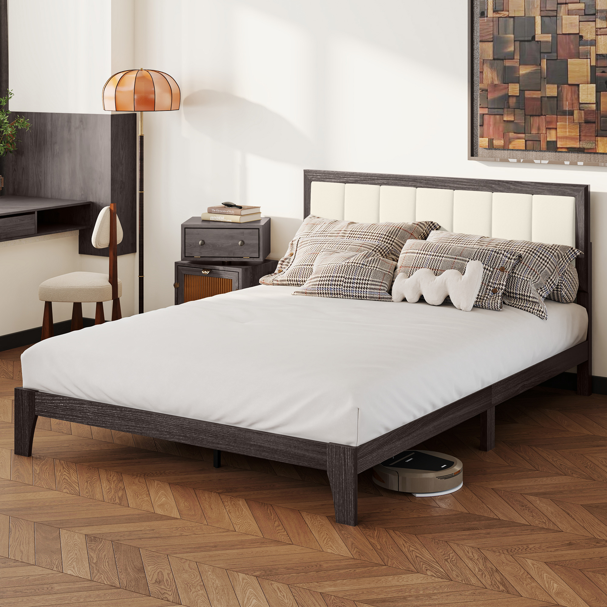 ★pandorum★ Untitled PR-032 HOMCOM Queen Size Bed Frame with Headboard Queen Platform