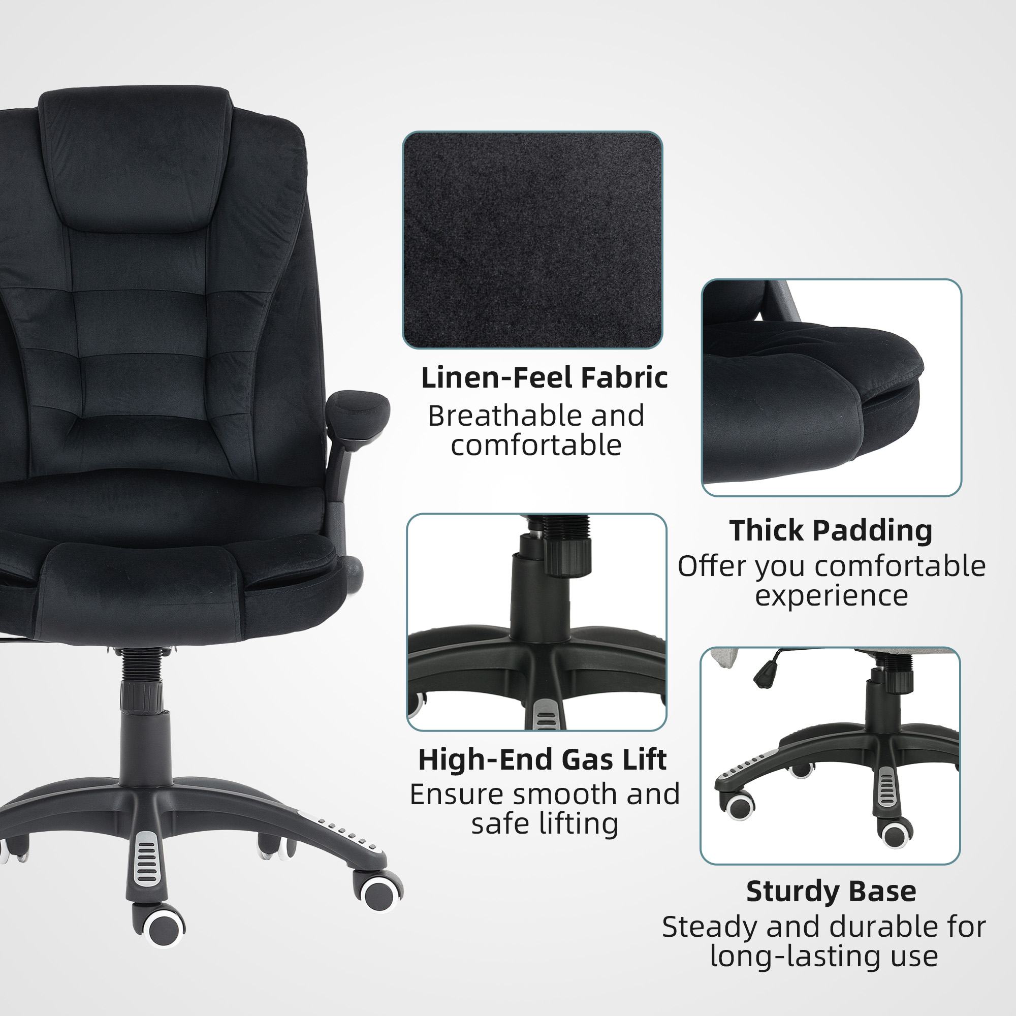 Vinsetto 6 Point Vibrating Massage Office Chair Black | Aosom Canada