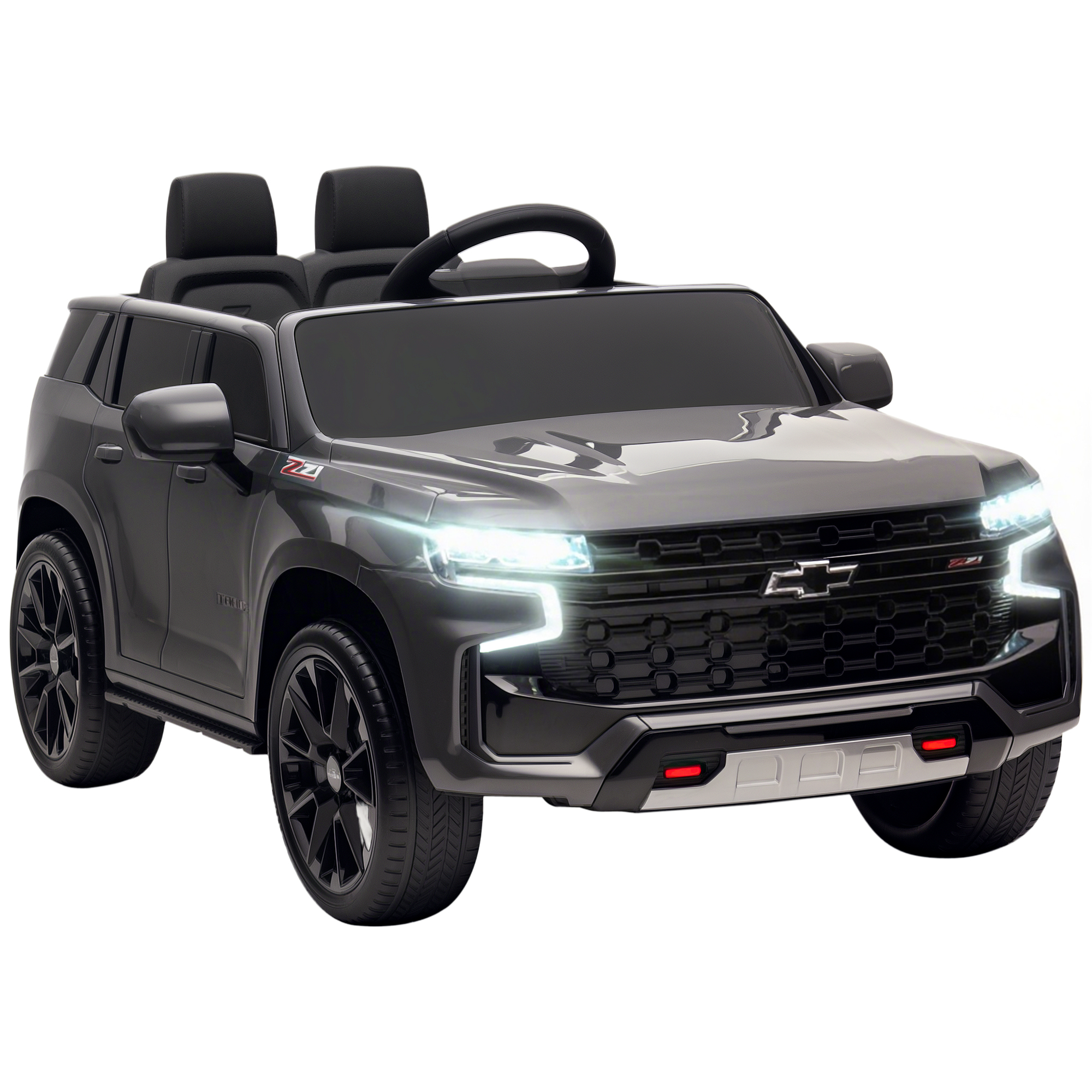 Aosom Licensed Chevrolet Tahoe Ride On Car, 12V 7AH Battery Power Ride On Toy with Parent Remote Control, LED Lights, Music, 4 Wheeler Suspension, 3 S