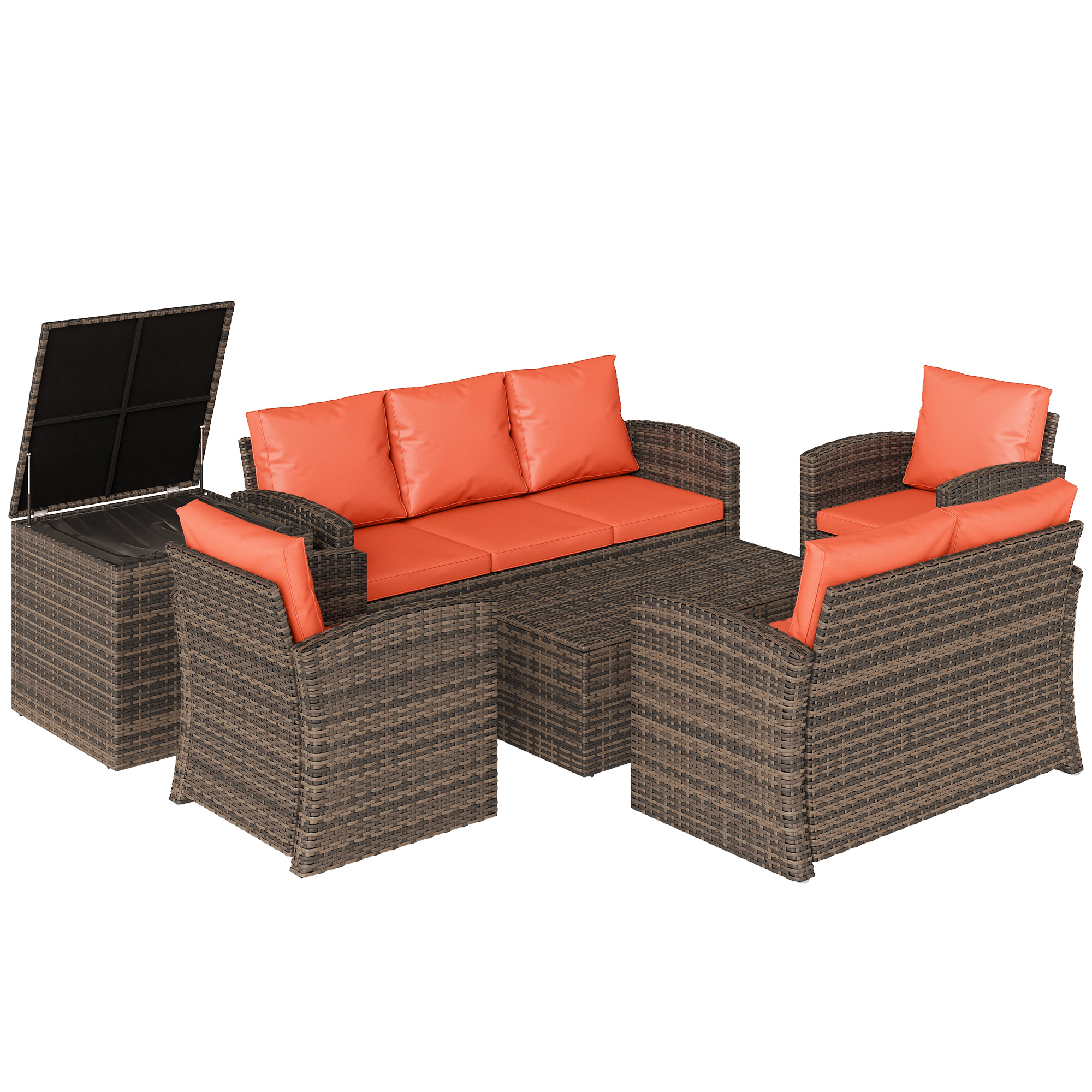 Orange Outsunny Outdoor Furniture Cushions Outsunny Pieces Wicker
