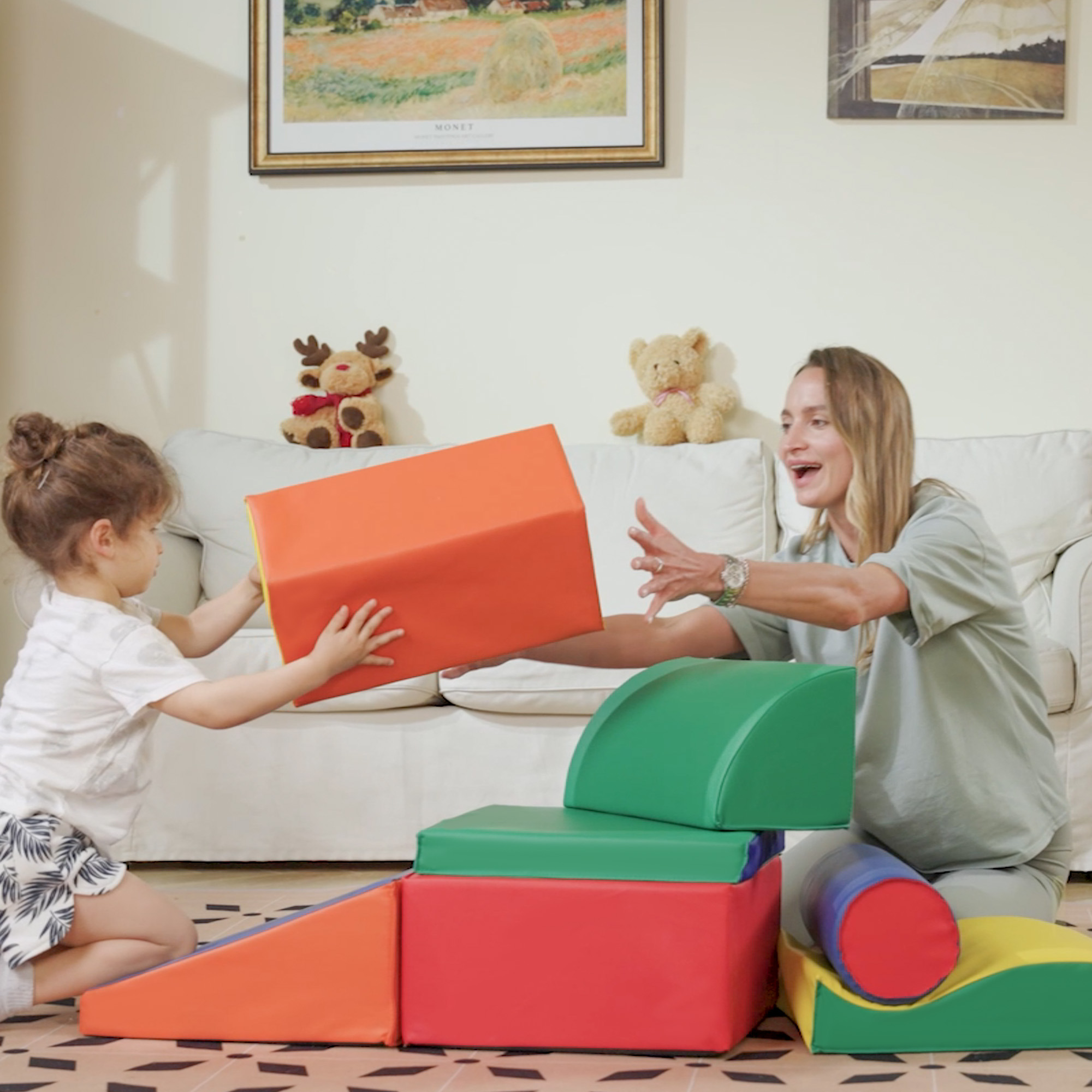 rurudo アクリルブロック PLAYROOM Corner Tunnel Maze Climber, Toddler Playset, 7-Piece