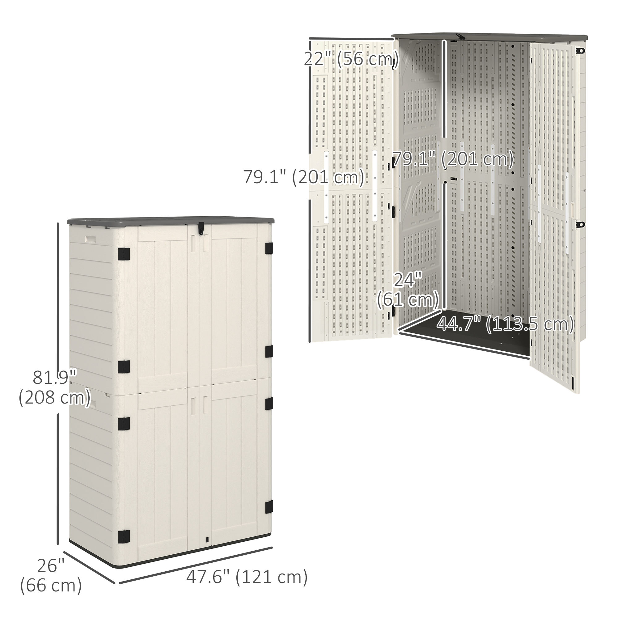 Outsunny 368 Gallon Outdoor Storage Cabinet with Openable Top and