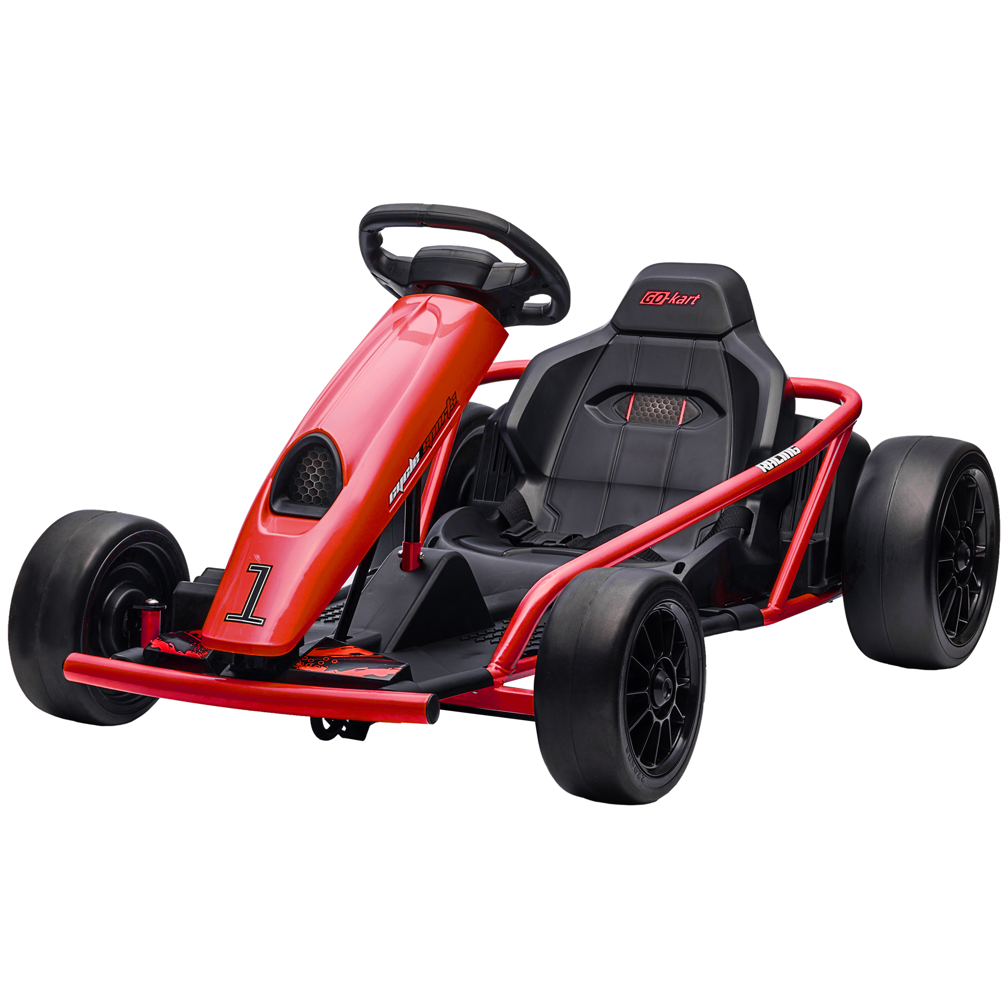 Aosom 24V Electric Go Kart for Kids, Drift Ride-On Racing Go Kart