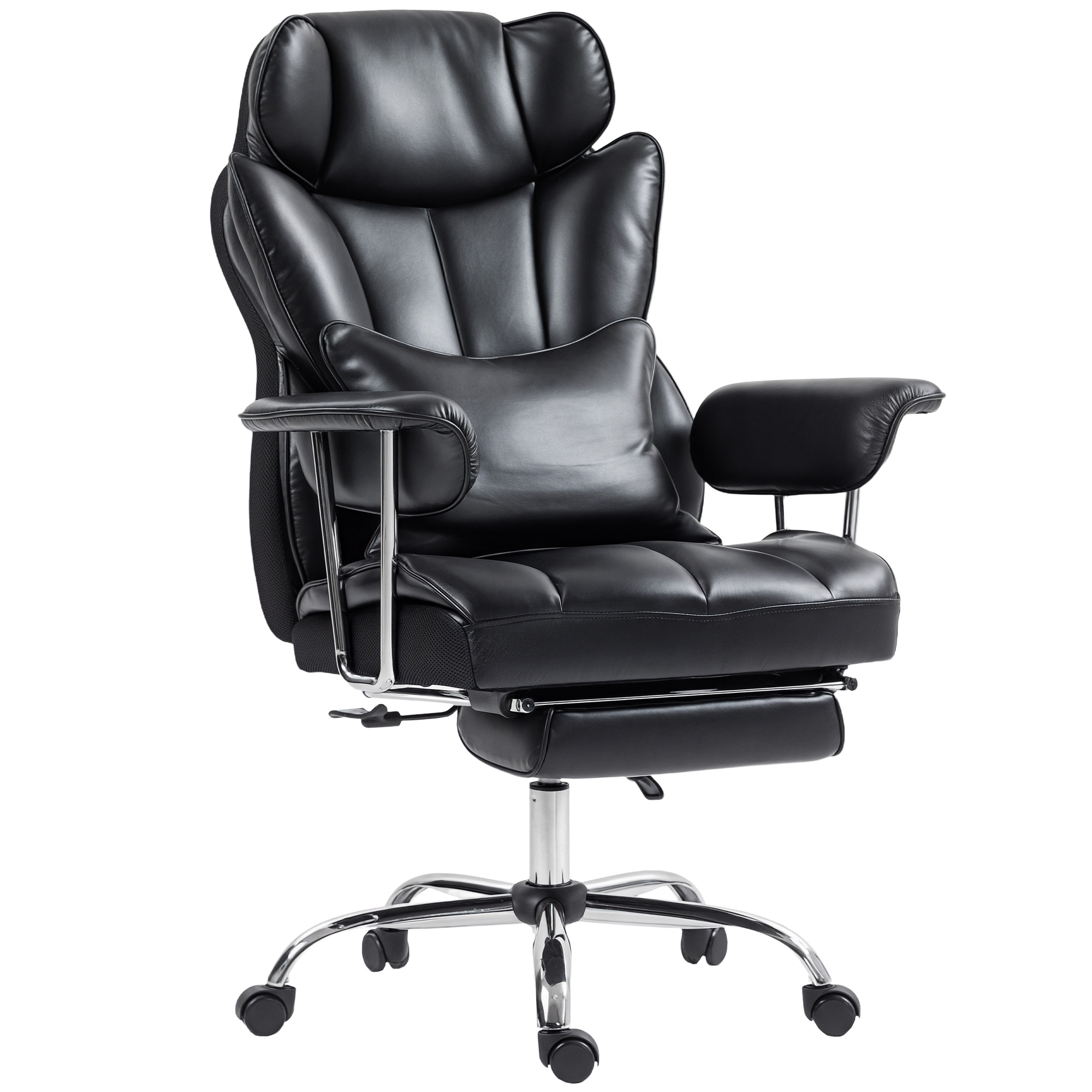 Premium Workspace Seating with 6-Point Vibration, 400LBS Massage-Function Workspace Seating, Footrest and Lower-Back Support, Black 1
