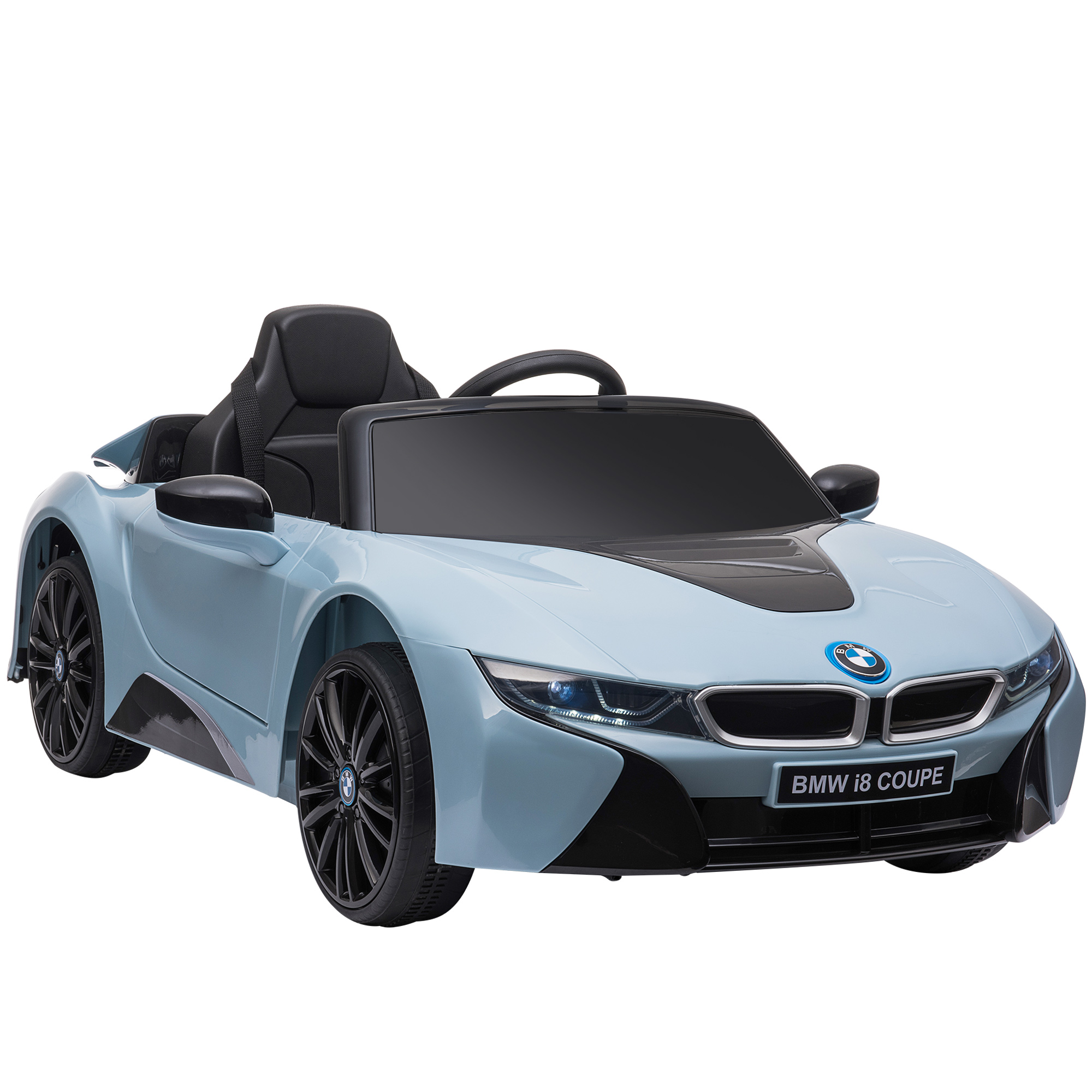 Aosom Licensed BMW I8 Coupe Remote Control Ride-On Car, 6V Battery Electric Toy with Music, Horn, Lights, MP3, Suspension Wheels, Blue | Aosom.com