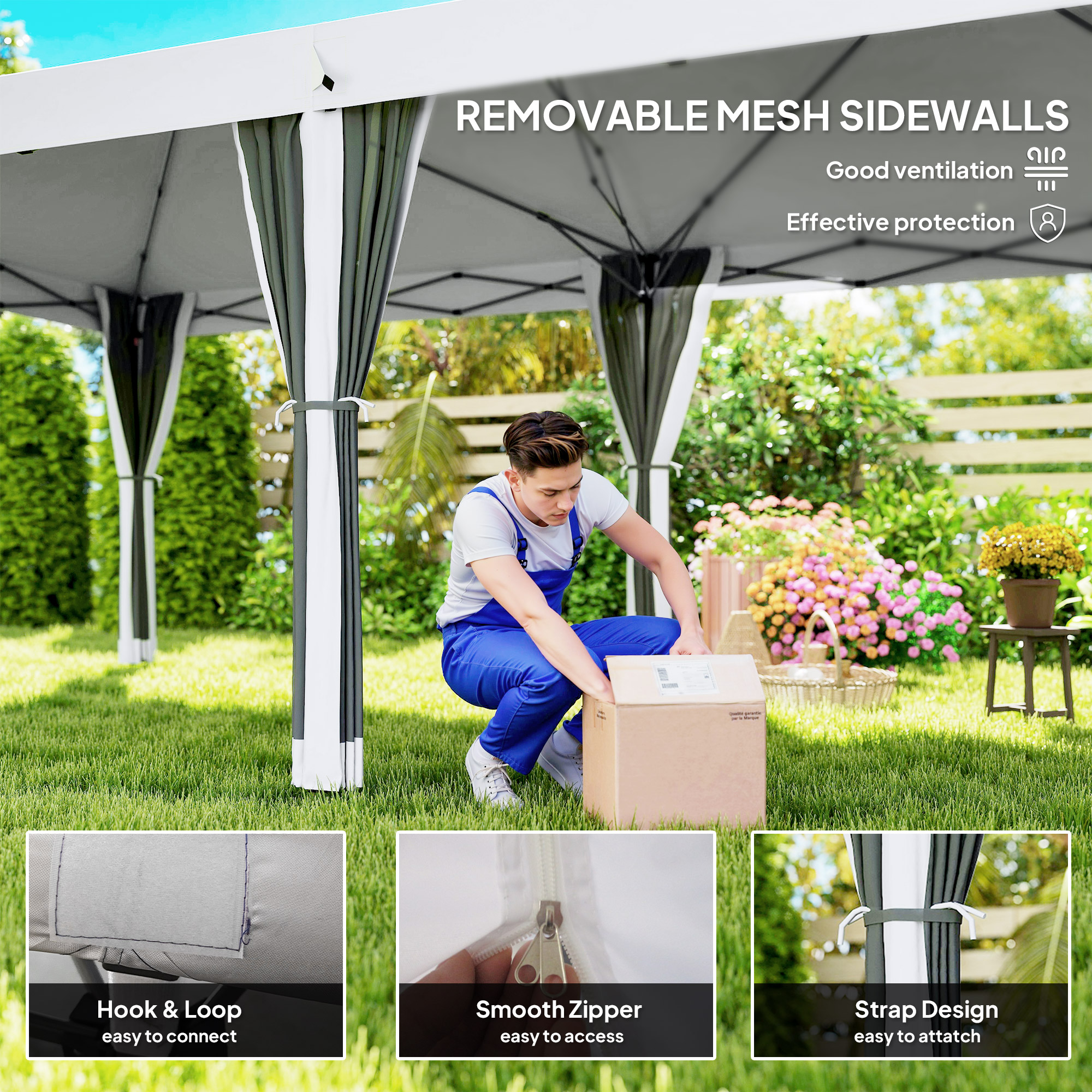 Outsunny 10x20 Pop Up Canopy Tent, Cream White| Aosom.com