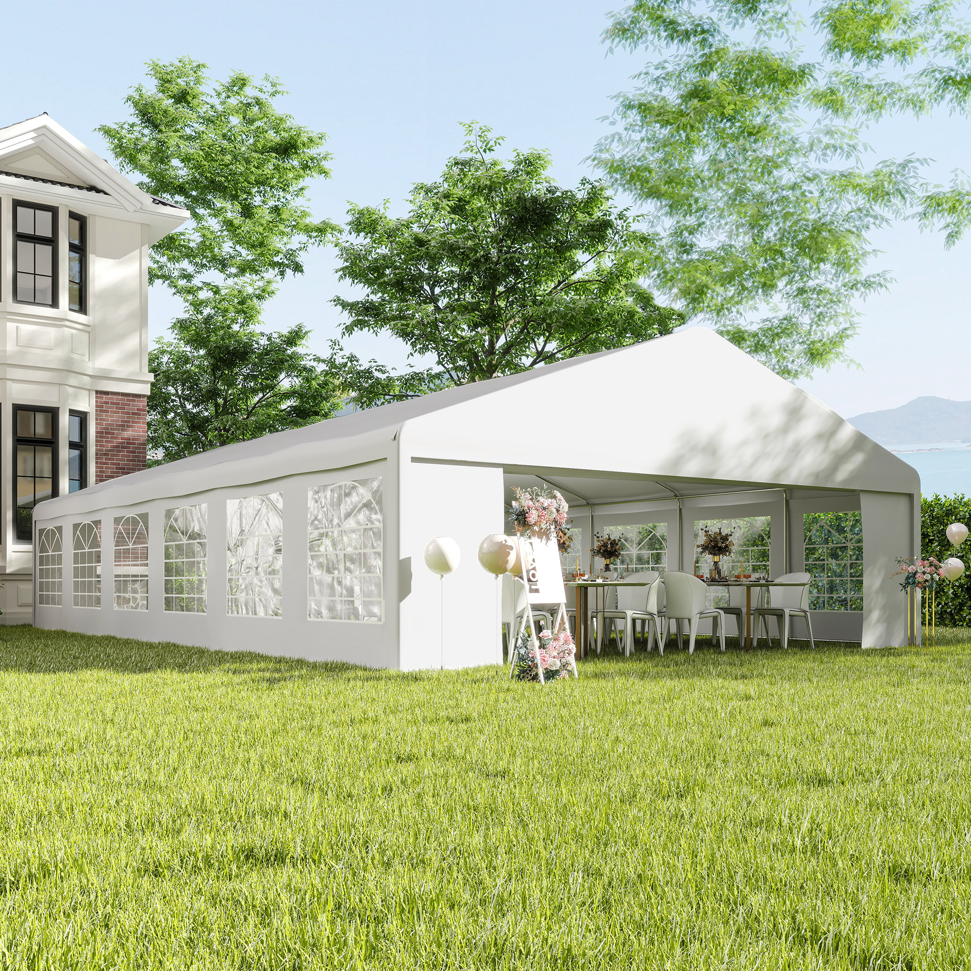Outsunny 39 x 23ft Party Tent & Carport, Large Outdoor