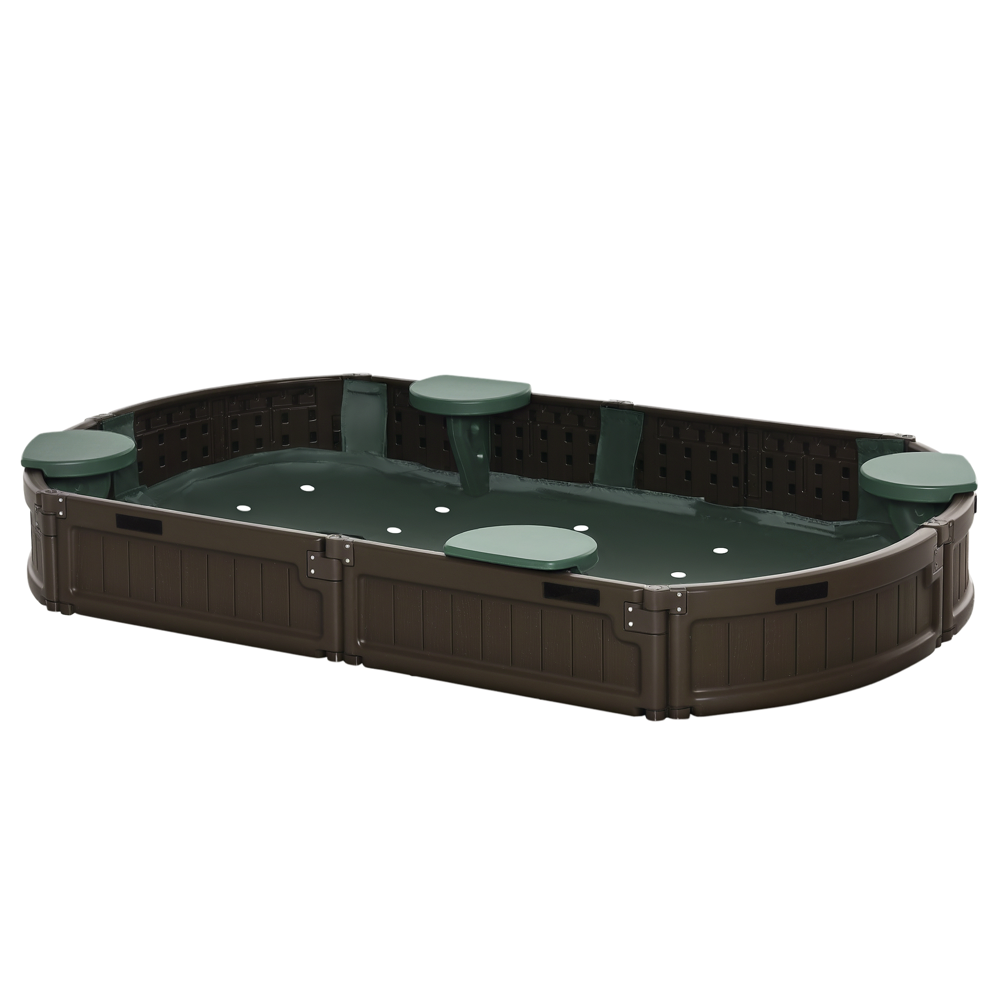 Outsunny Kids Sandbox Outdoor Backyard Playset with Corner
