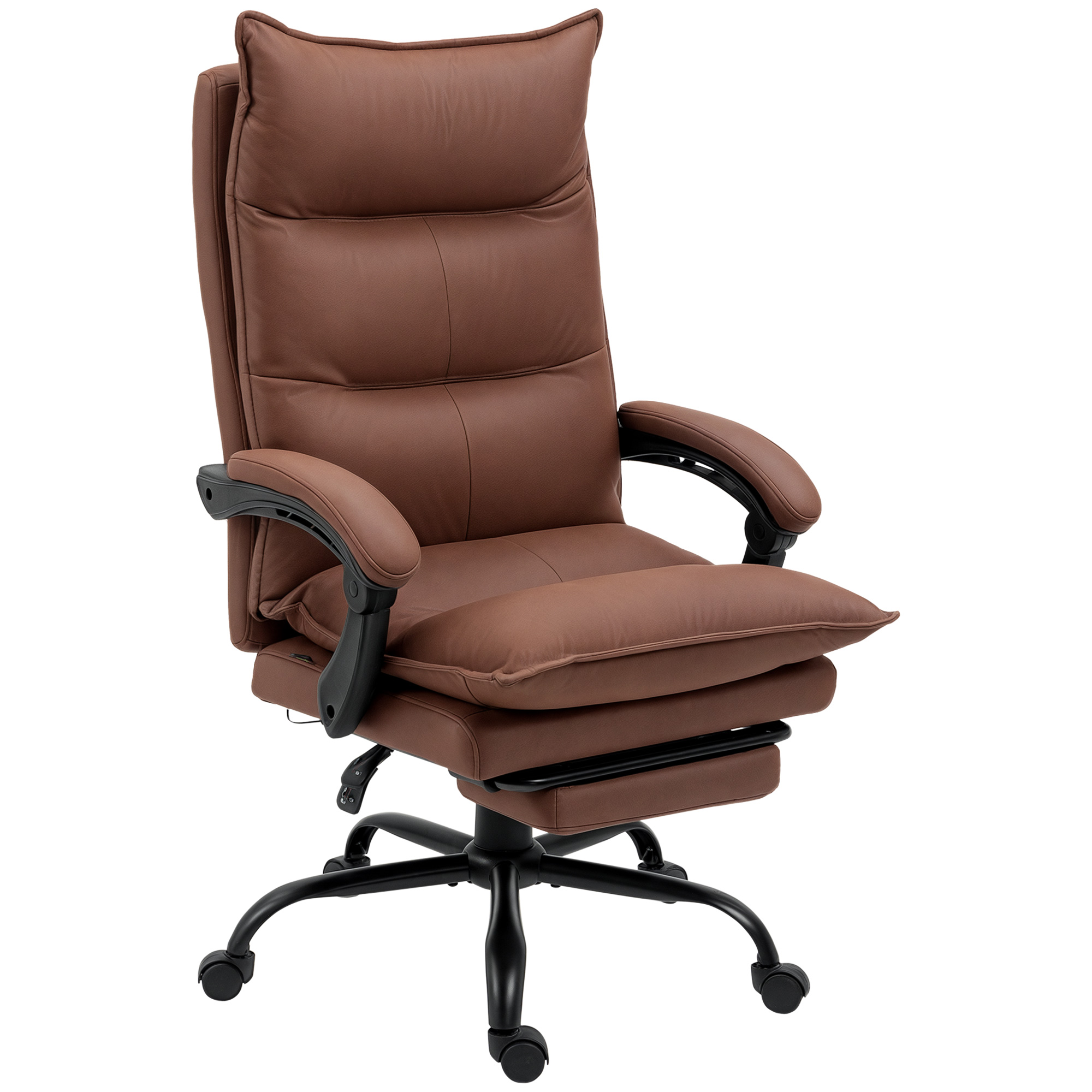 Vinsetto Executive Massage Office Chair with 6 Vibration Points, Microfiber Computer Desk Chair, Heated Reclining Chair with Footrest, Armrest, Double