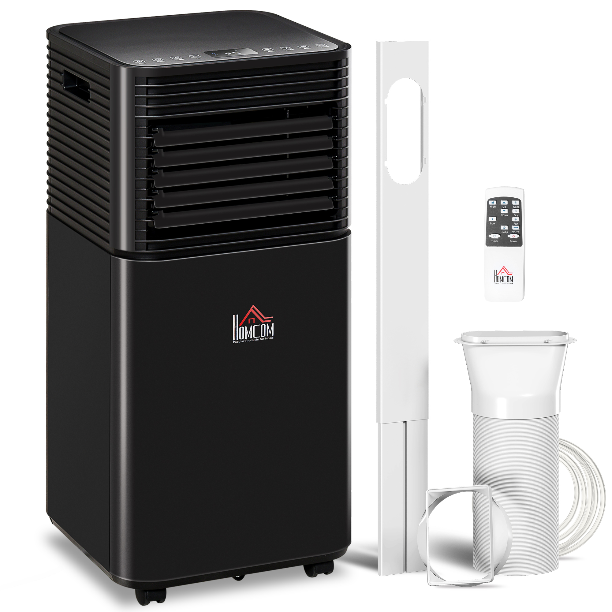 HOMCOM 10000 BTU Portable Air Conditioner with Dehumidifier, Cooling Fan, Sleep, Remote, 24H Timer, Auto Off, Black