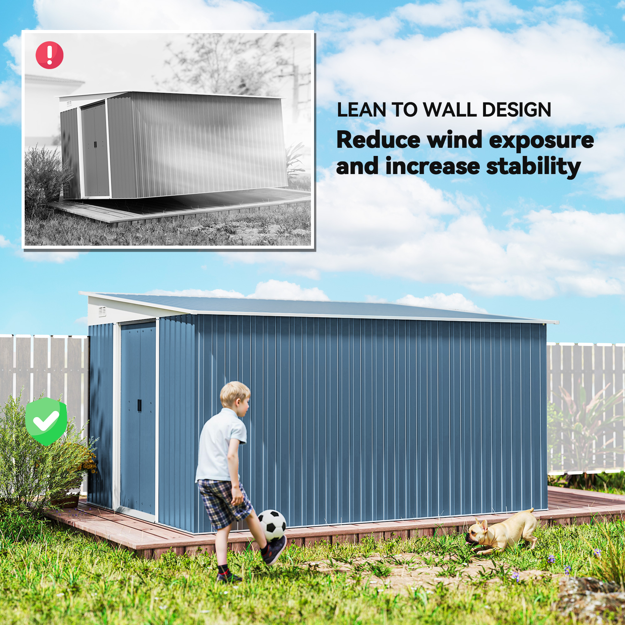 GAhouses119冊 Outsunny 11.5' x 9' x 6.5' Steel Garden Storage Shed Outdoor