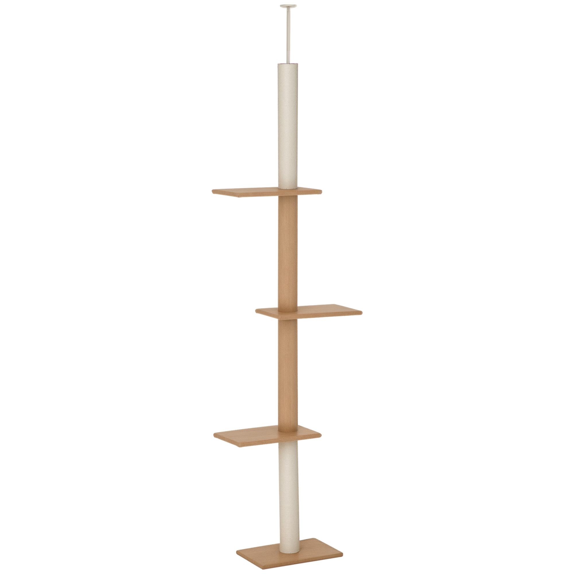 100" Ground To Overhead Feline Tree w/ 3 Perches Activity Center for Kittens Feline Tower Furnishing, Brown 1