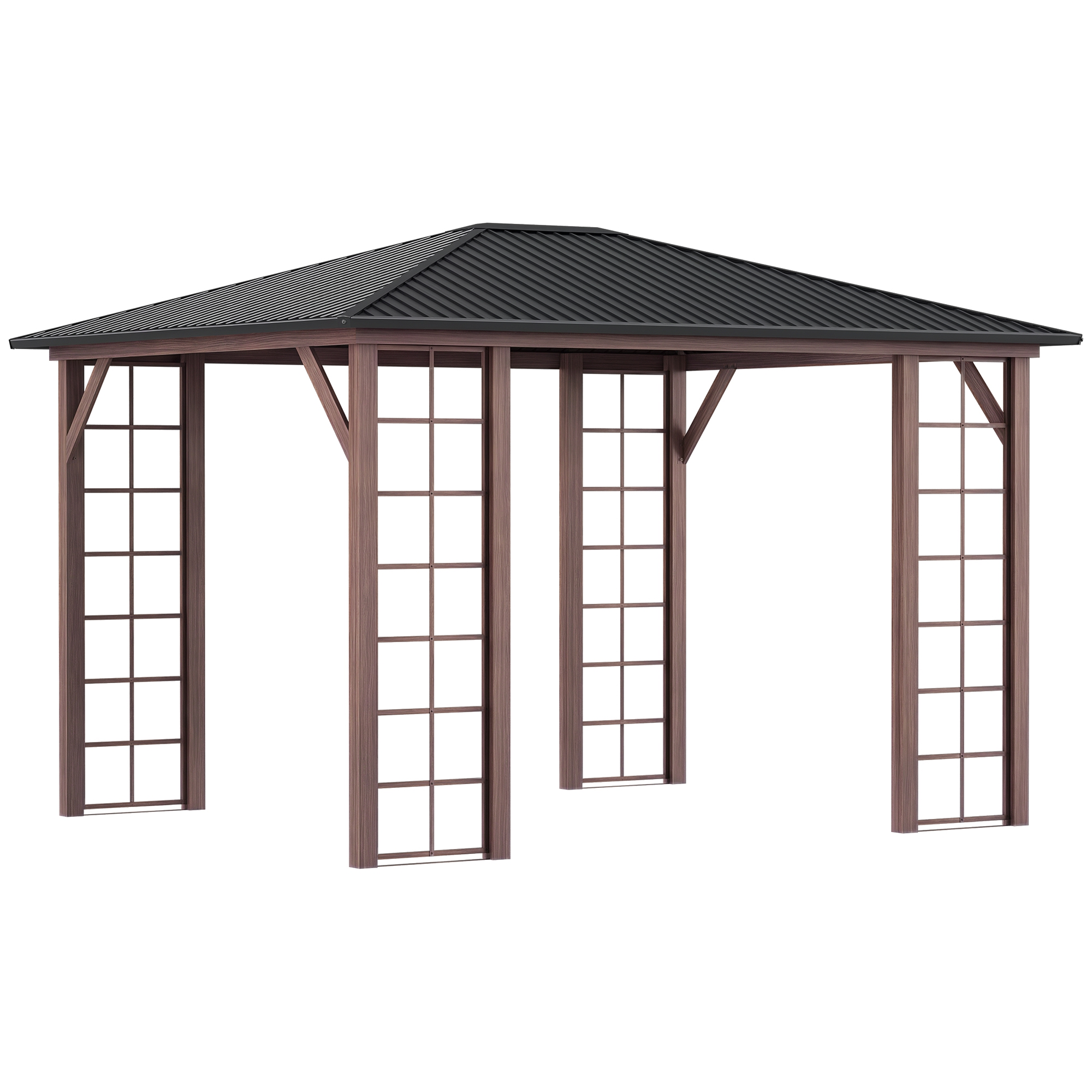 Koma！ Outsunny 13' x 11' Patio Gazebo Canopy Garden Tent Sun Shade