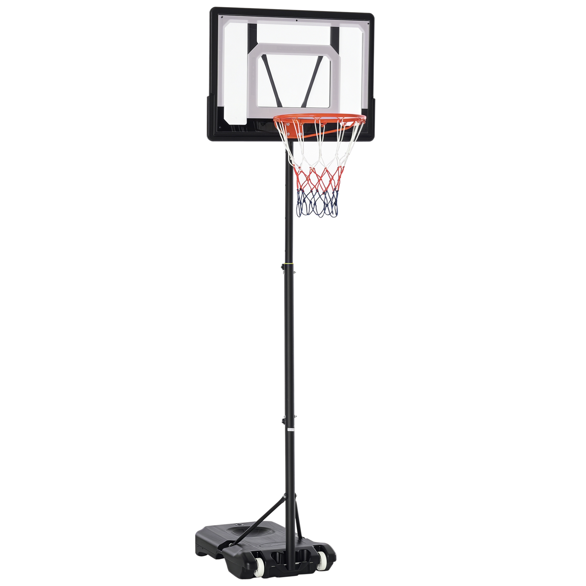 Soozier Portable Basketball Hoop System Stand with 33in Backboard, Height Adjustable 5FT-7FT Basketball Goal for Indoor Outdoor Use