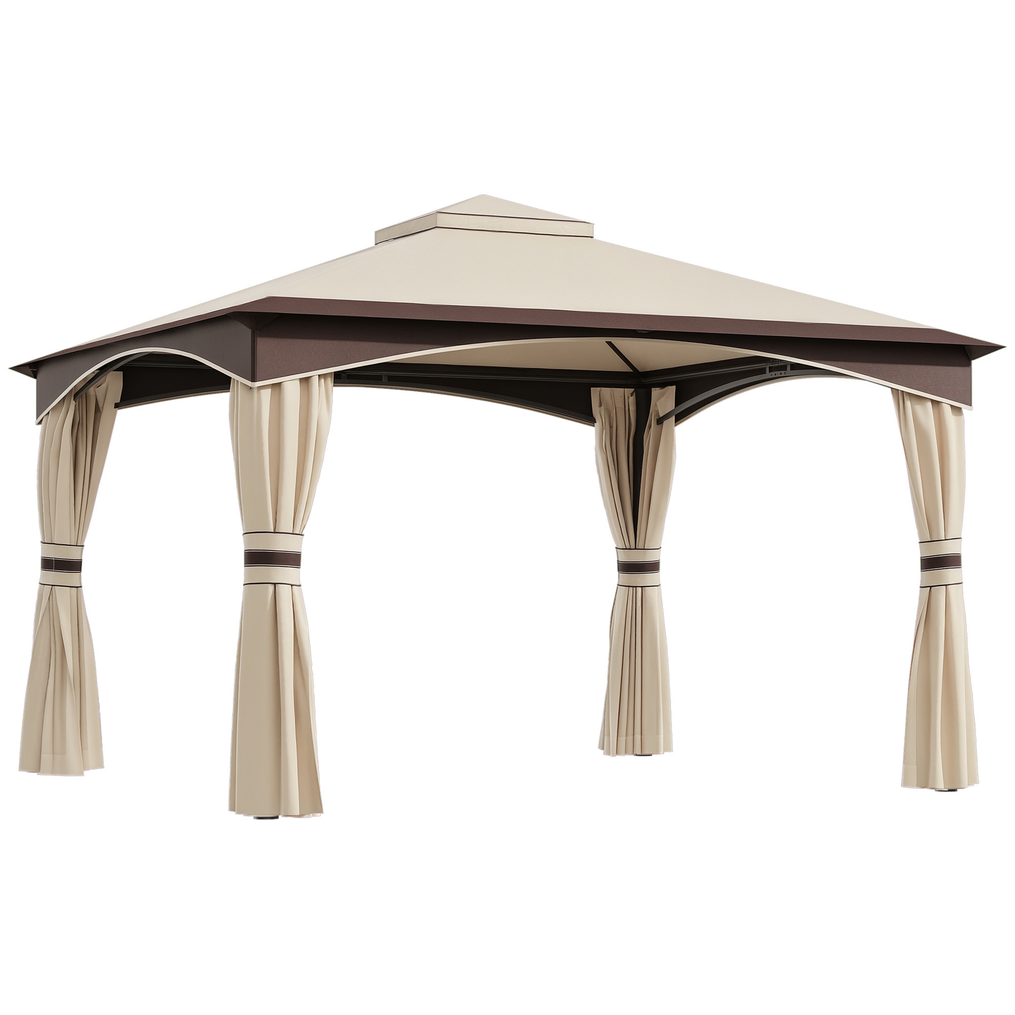 Outsunny 10' x 12' 2-Tier Soft Top Gazebo Outdoor with Mesh