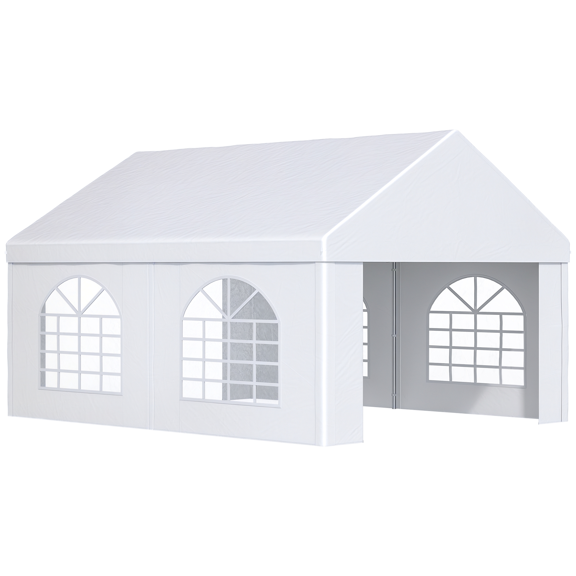 ◆むーたん◆ Outsunny 16' x 13' Party Tent Carport with Sidewalls, Four
