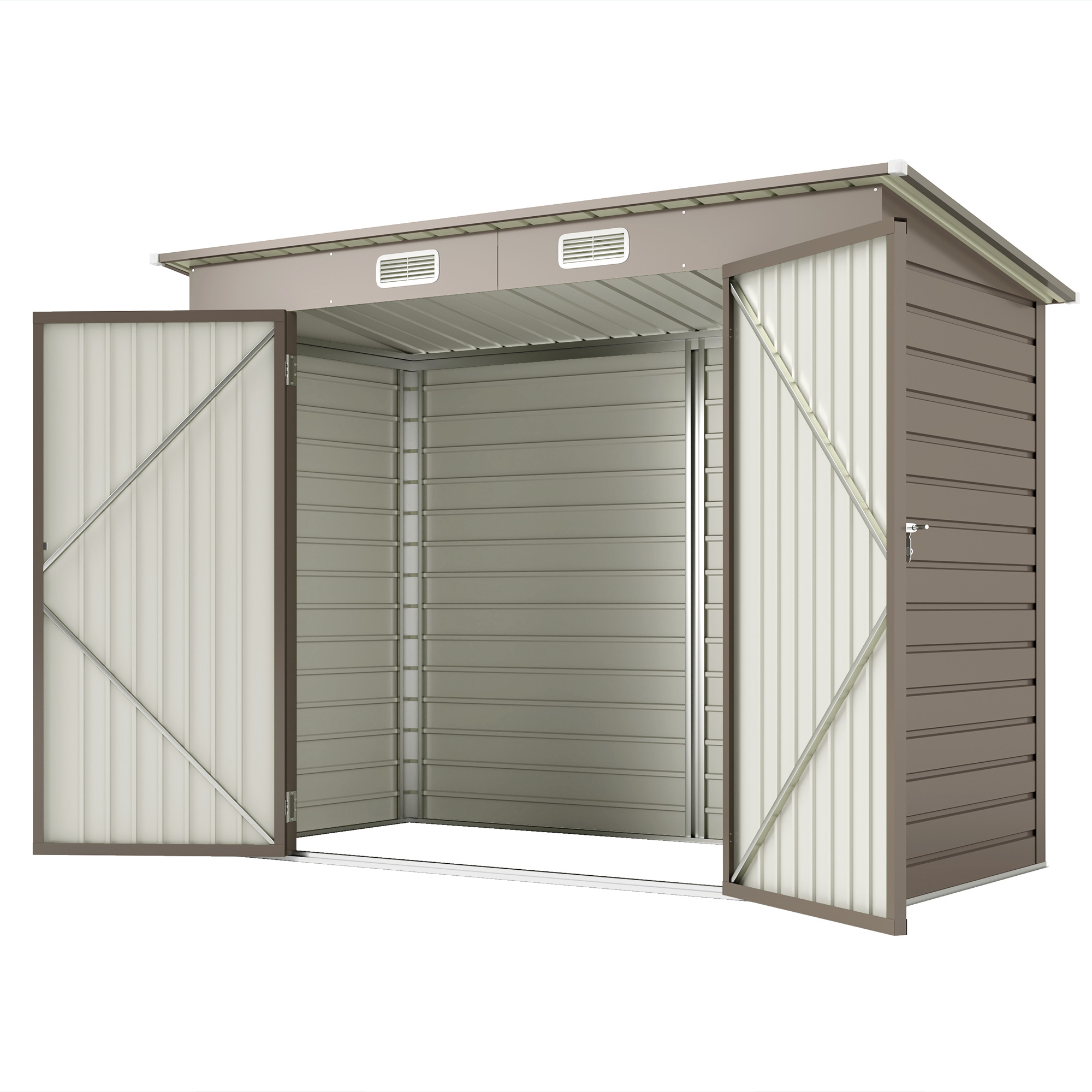 Outsunny 8 x 4FT Galvanized Garden Storage Shed, Metal