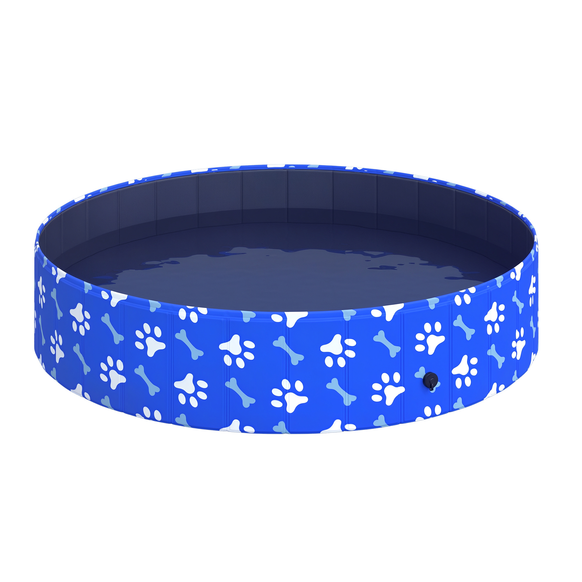 PawHut Foldable Pet Swimming Pool, Portable Dog Bathing Tub, 12" x 55" Plastic Large Dog Pool for Outdoor Dogs and Cats, Blue