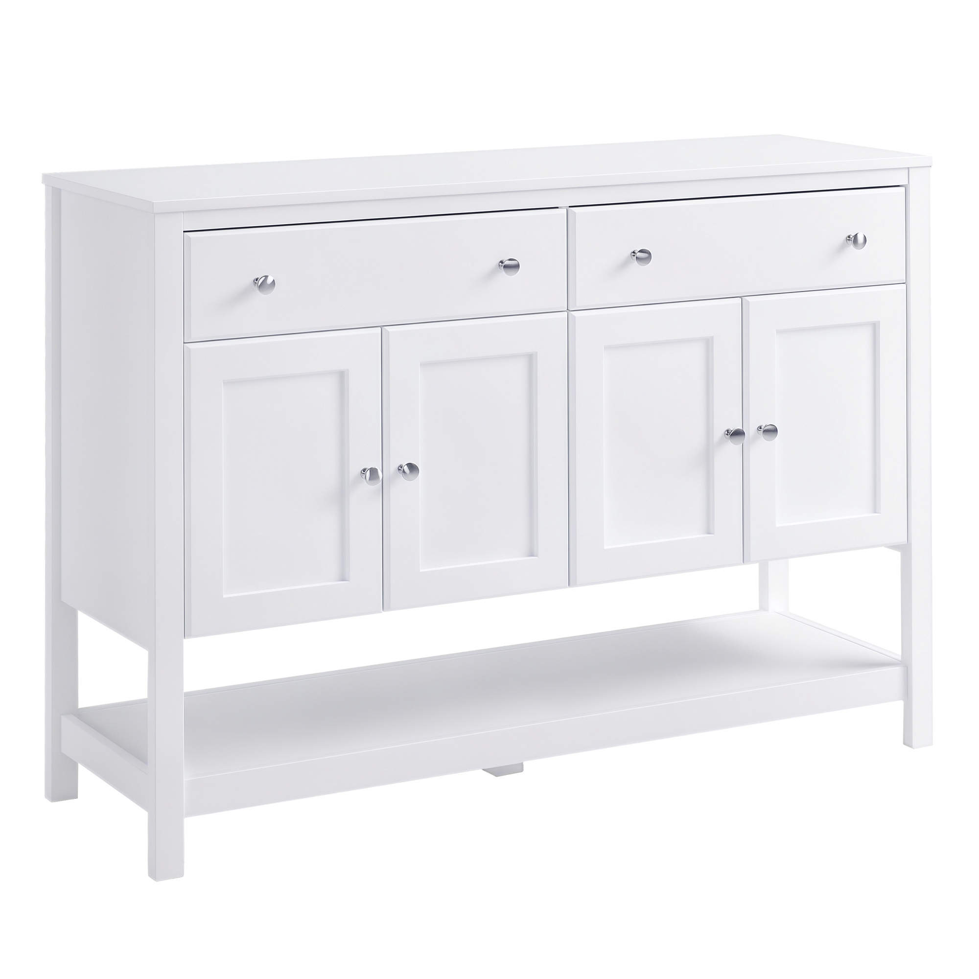 HOMCOM 47" Coffee Bar Cabinet, Sideboard Buffet Cabinet, Accent Kitchen Organizer with Adjustable Shelves and Drawers, Entryway Table for Living Room,