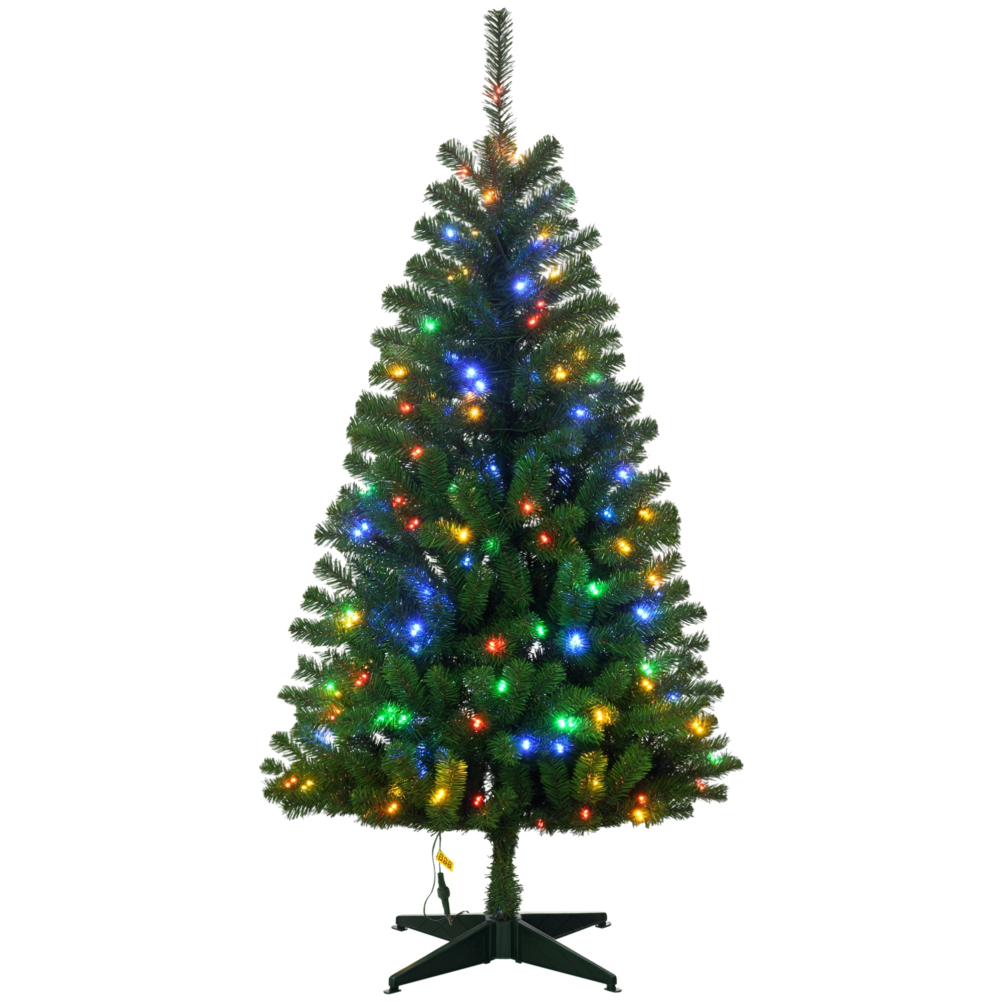 HOMCOM 5' Artificial Prelit Christmas Trees with Warm White or Colorful LED Lights, Auto Open