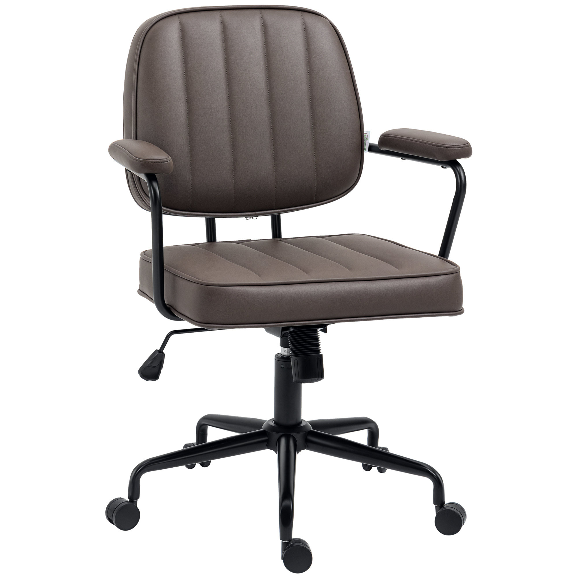 Vinsetto Microfiber Office Chair Desk Chair with 360 Degree Swivel Wheels Adjustable Height Tilt Function Light Brown