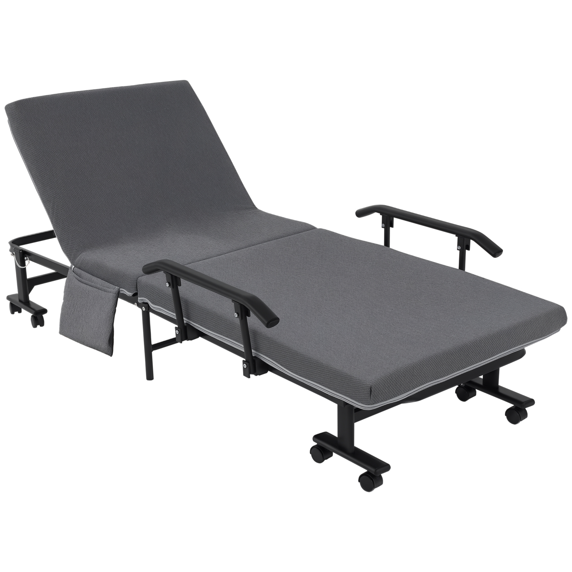 HOMCOM Rollaway Bed, Folding Bed with 3.25