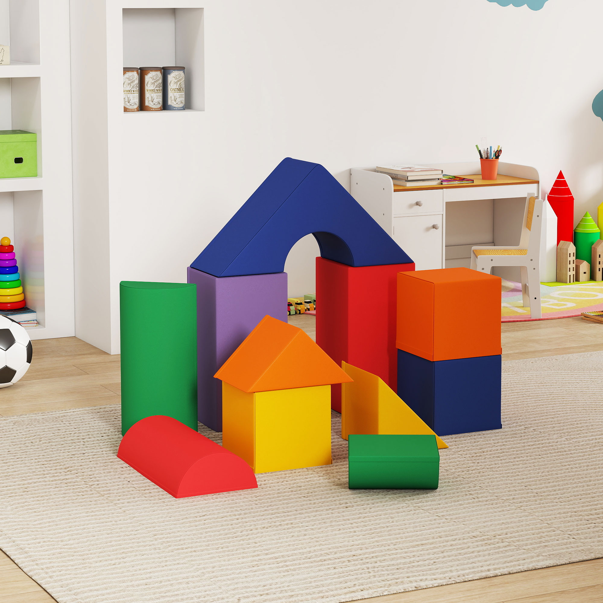 Soozier 11 Piece Soft Play Blocks Kids Climb and Crawl Gym