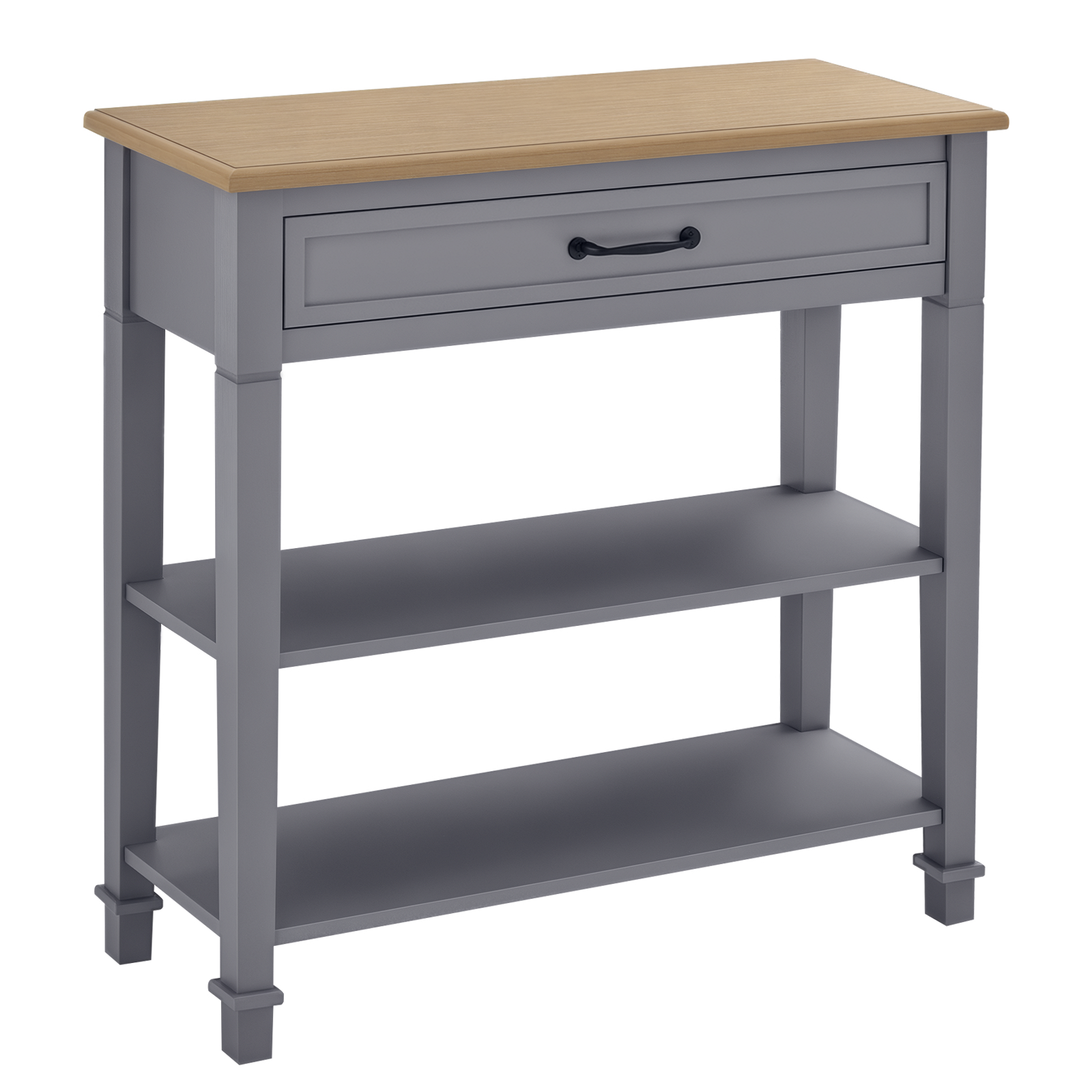 HOMCOM Modern Style Sofa Console Entry Hallway Table with Drawer and Shelves, Sturdy Build, and Large Storage, Grey