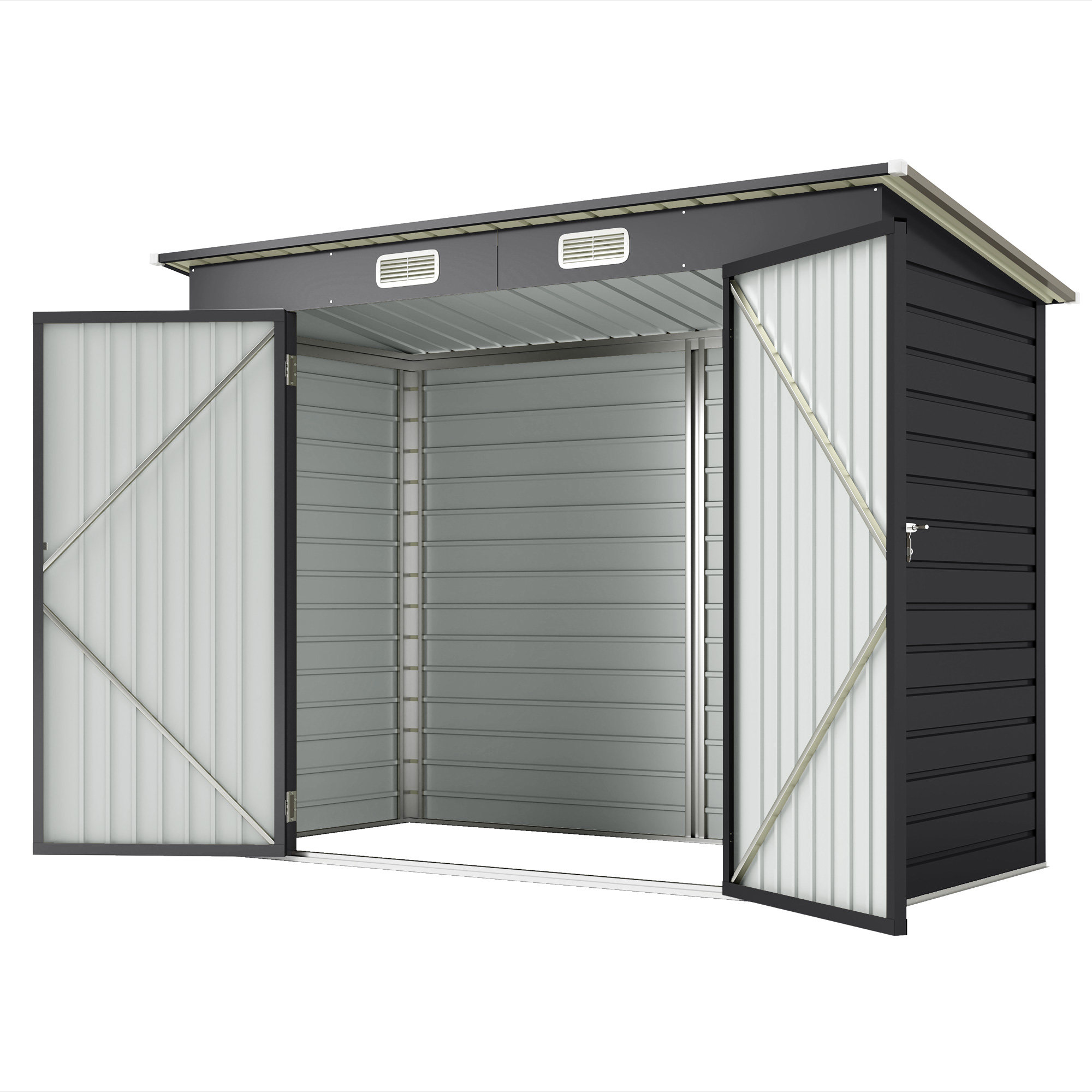 Outsunny 8x4 Backyard Storage Shed with Double Doors and 2