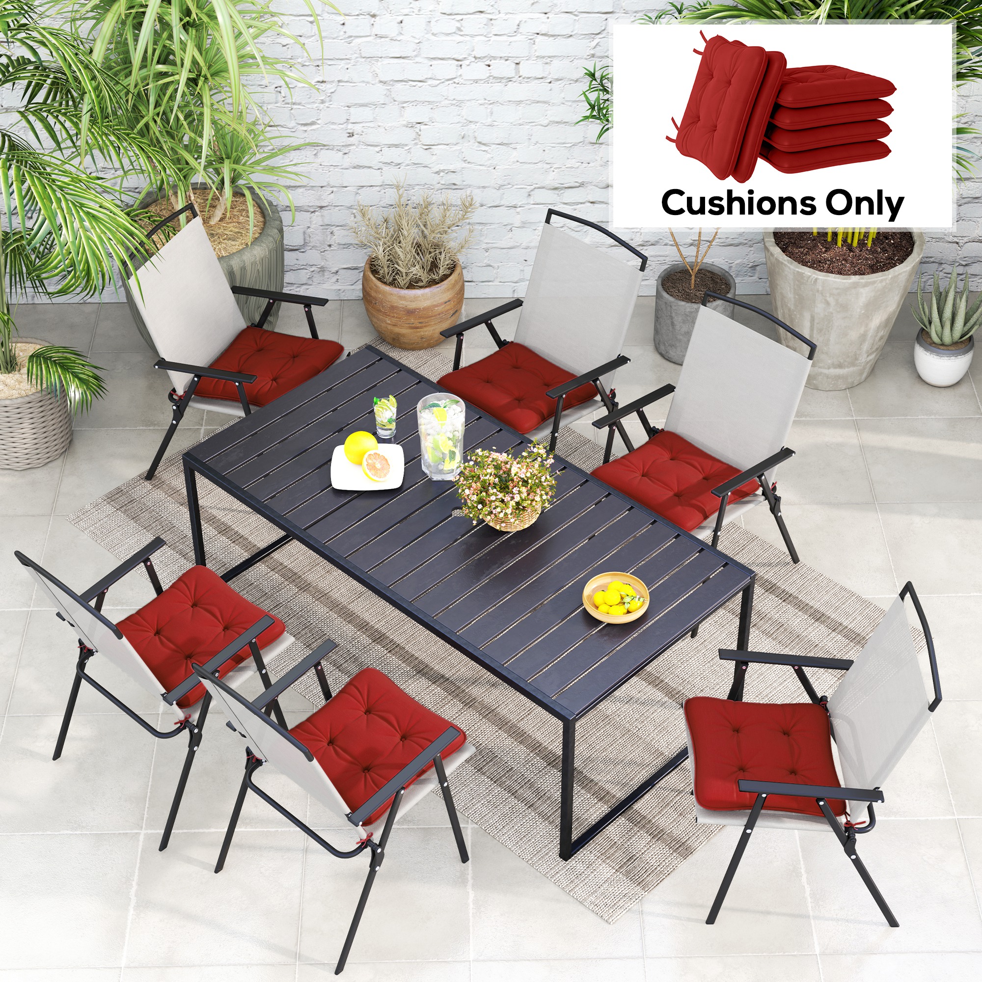 Outdoor Furniture Walmart Red Chair Cushions Outsunny 6-Piece Seat
