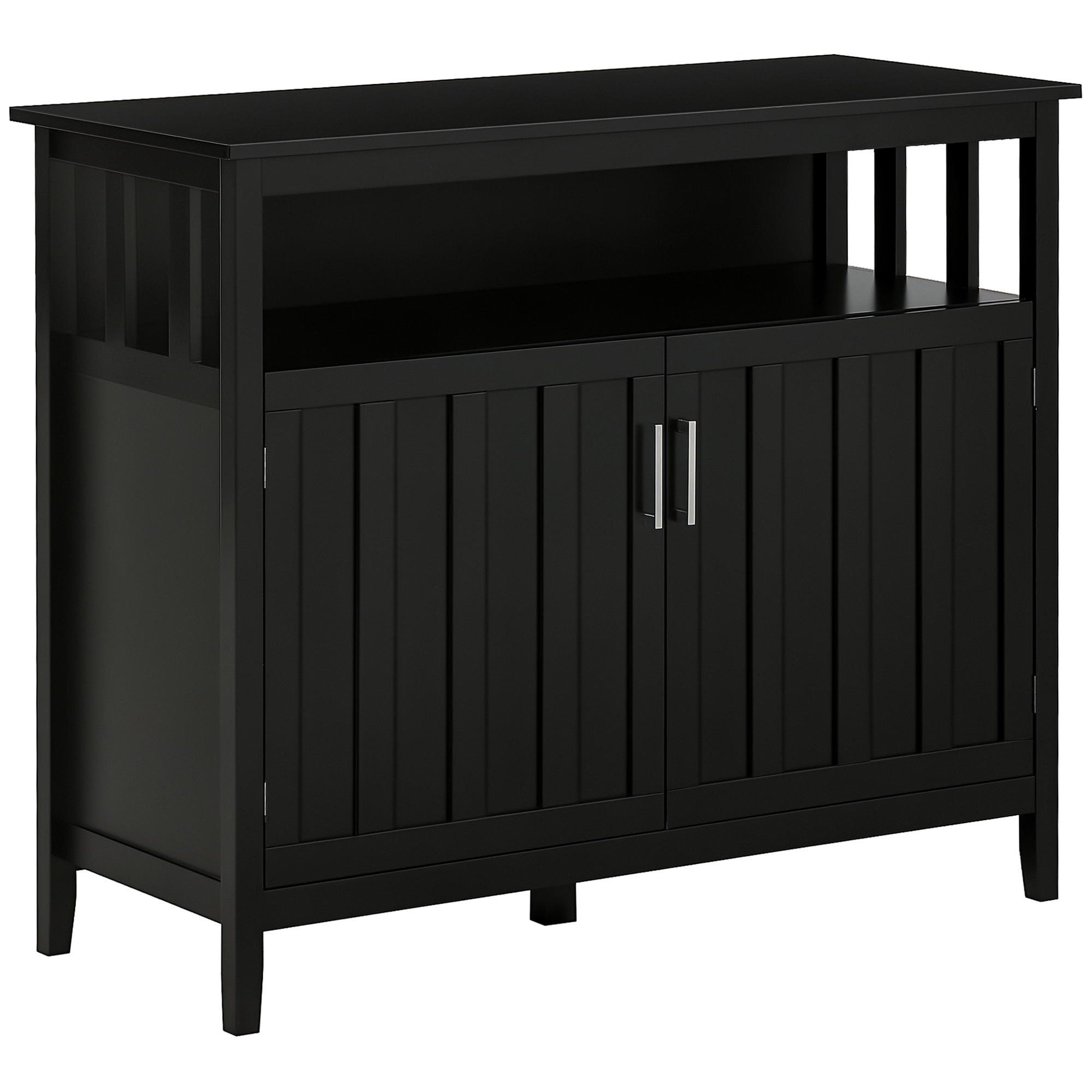 HOMCOM Sideboard Buffet Cabinet, Coffee Bar Cabinet with 2 Doors and Adjustable Shelves for Kitchen Entryway Living Room, Black