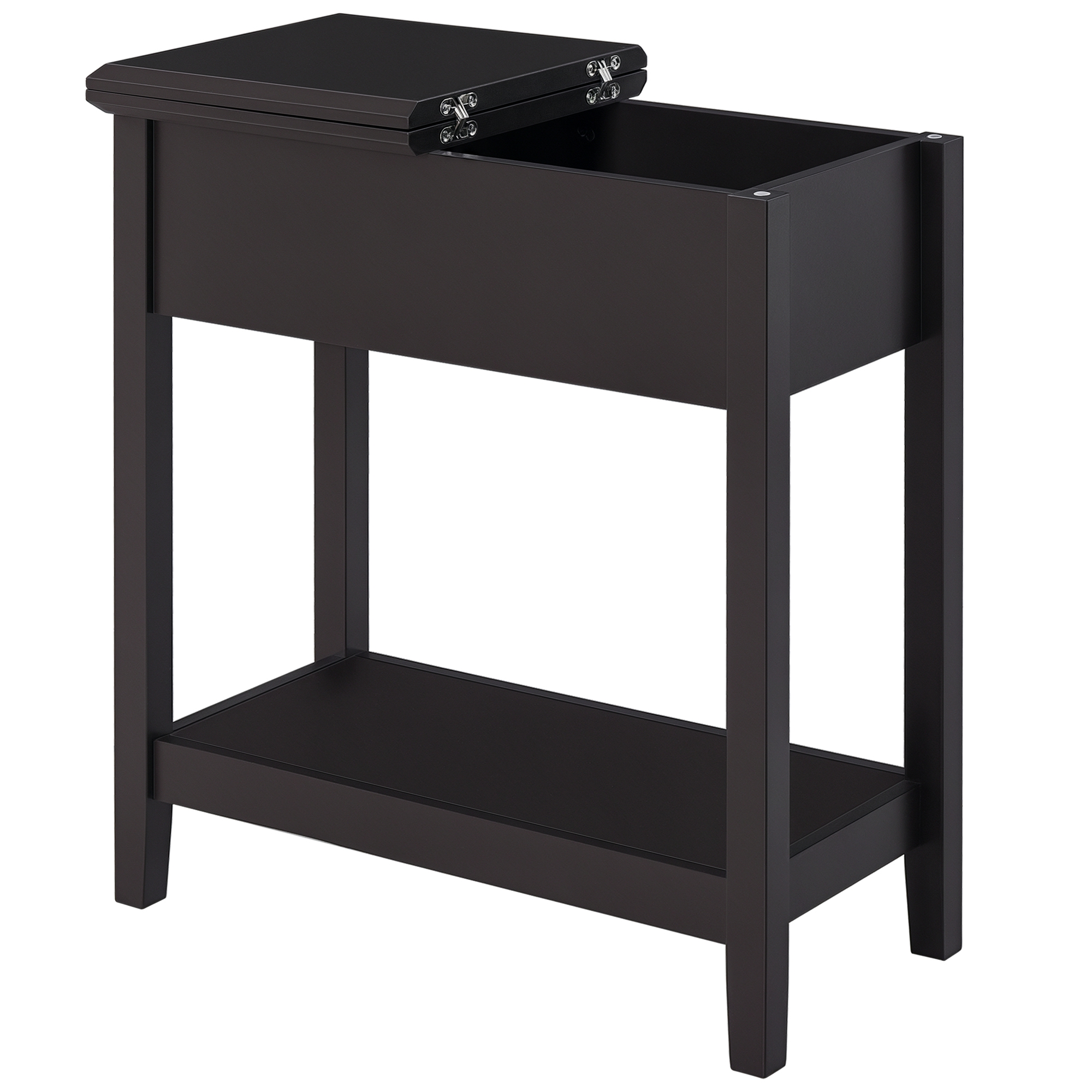 HOMCOM End Side Table, Flip Top Design with Storage Hinge