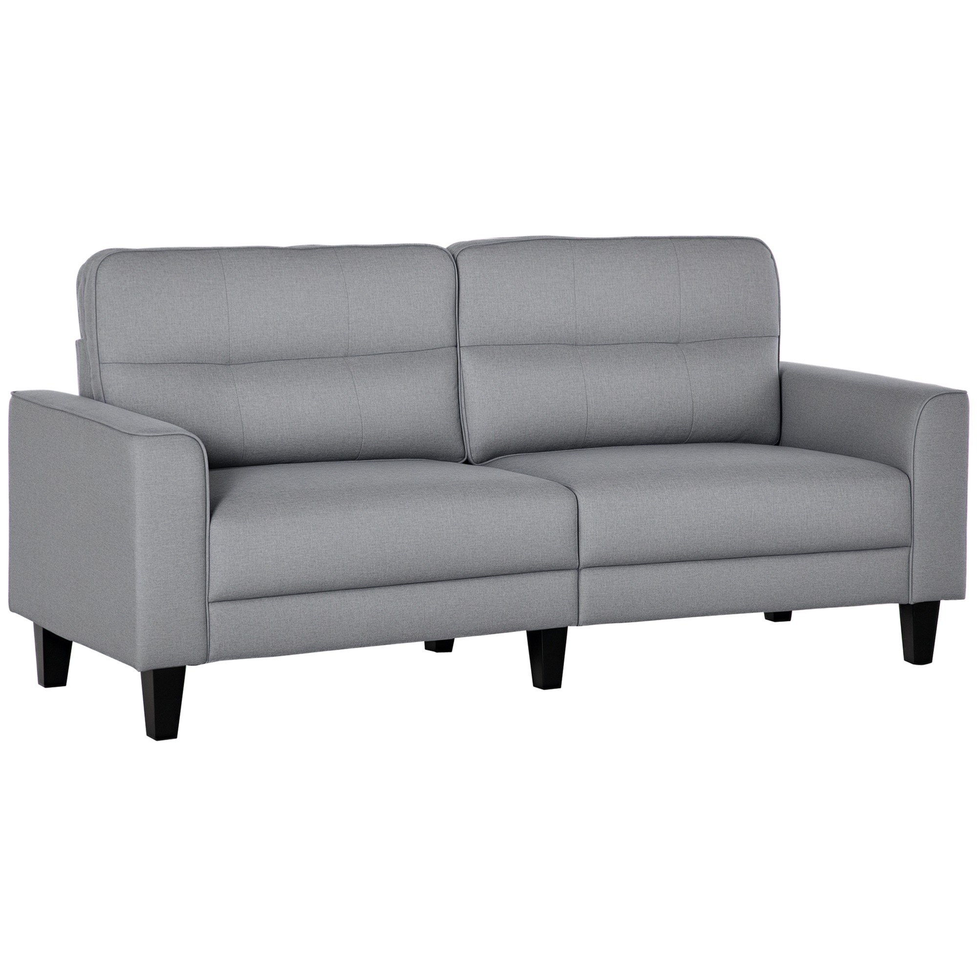 HOMCOM 3-Seater Sofa, Mid-Century Linen Futon Couch with