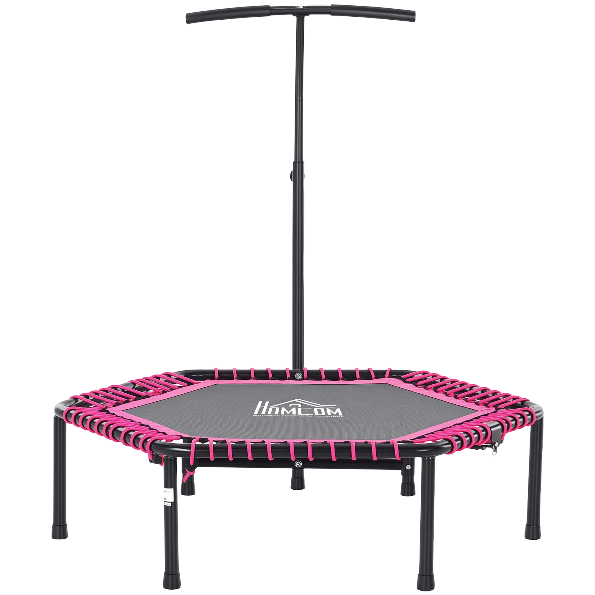 Hexagon Pink Adult Trampoline with Adjustable Bar | Aosom.com