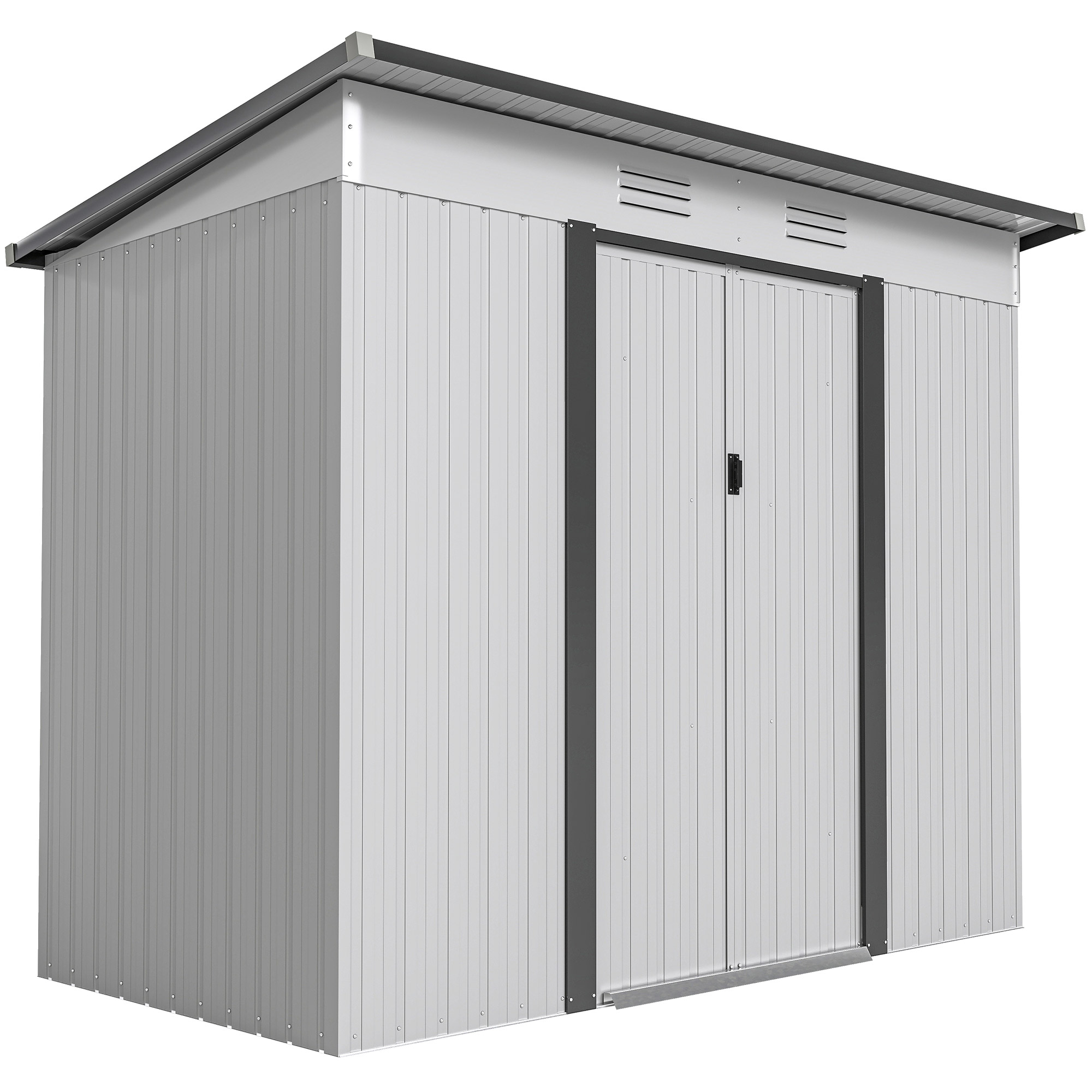 Outsunny 8' x 4' Metal Garden Shed, Backyard Tool Storage Shed
