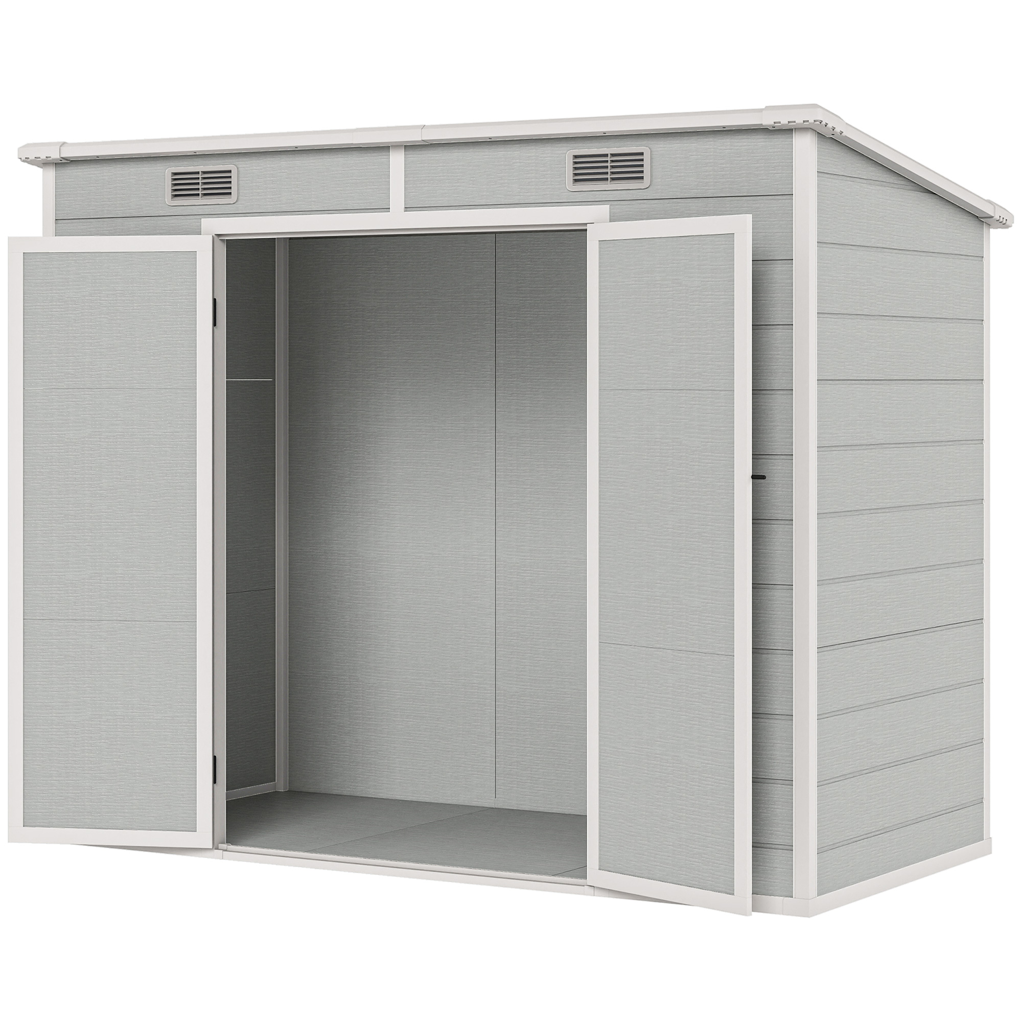 Outsunny 8' x 4' Resin Outdoor Storage Shed with Floor, Window