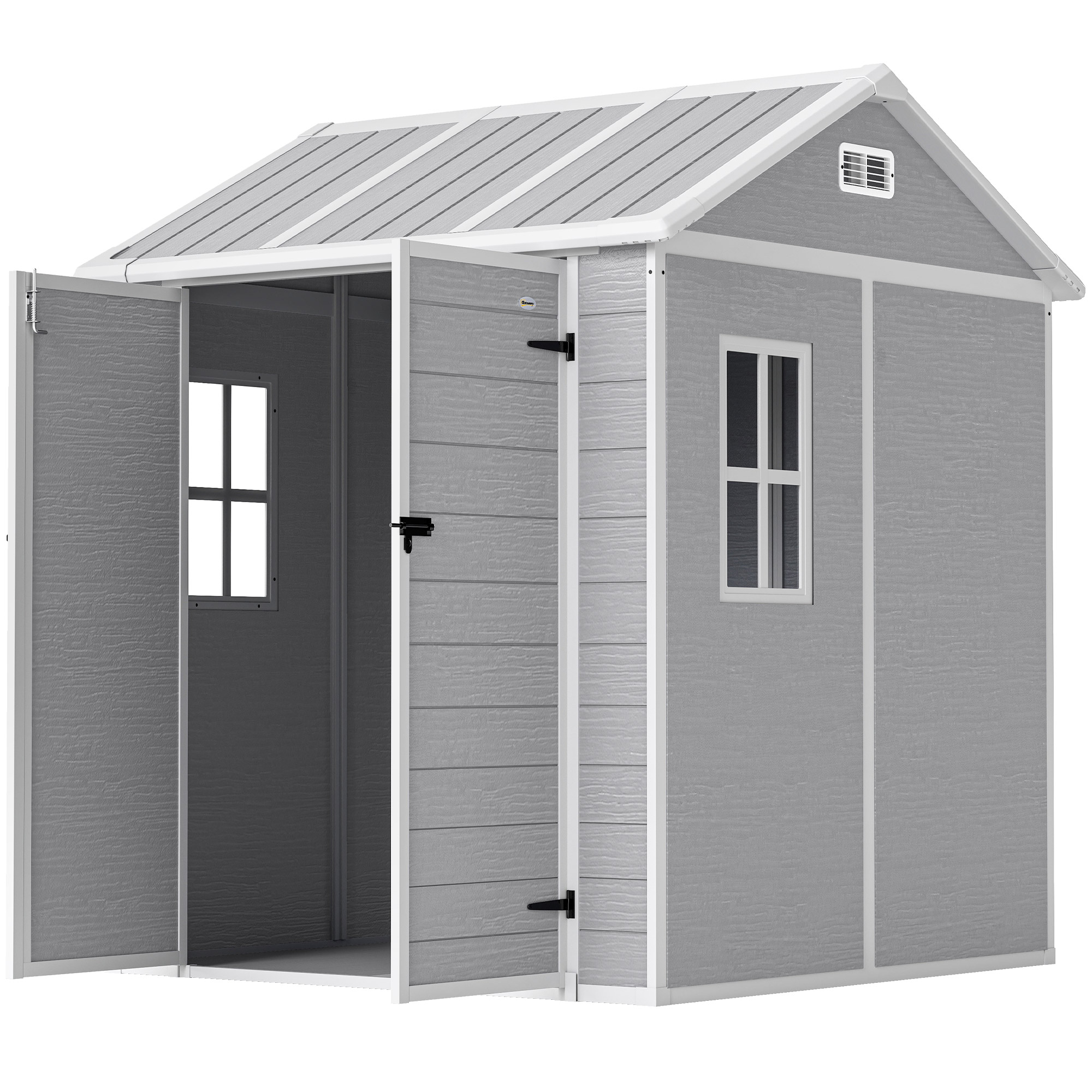Outsunny 6' x 6' Resin Outdoor Storage Shed with Floor