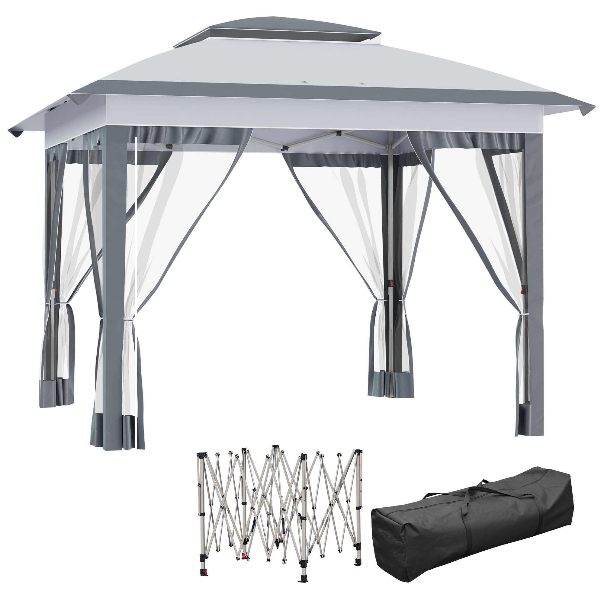 アウトドア寝具 pocopocon Outsunny 11 ft. x 11 ft. Blue Pop Up Canopy 840-166V00BU