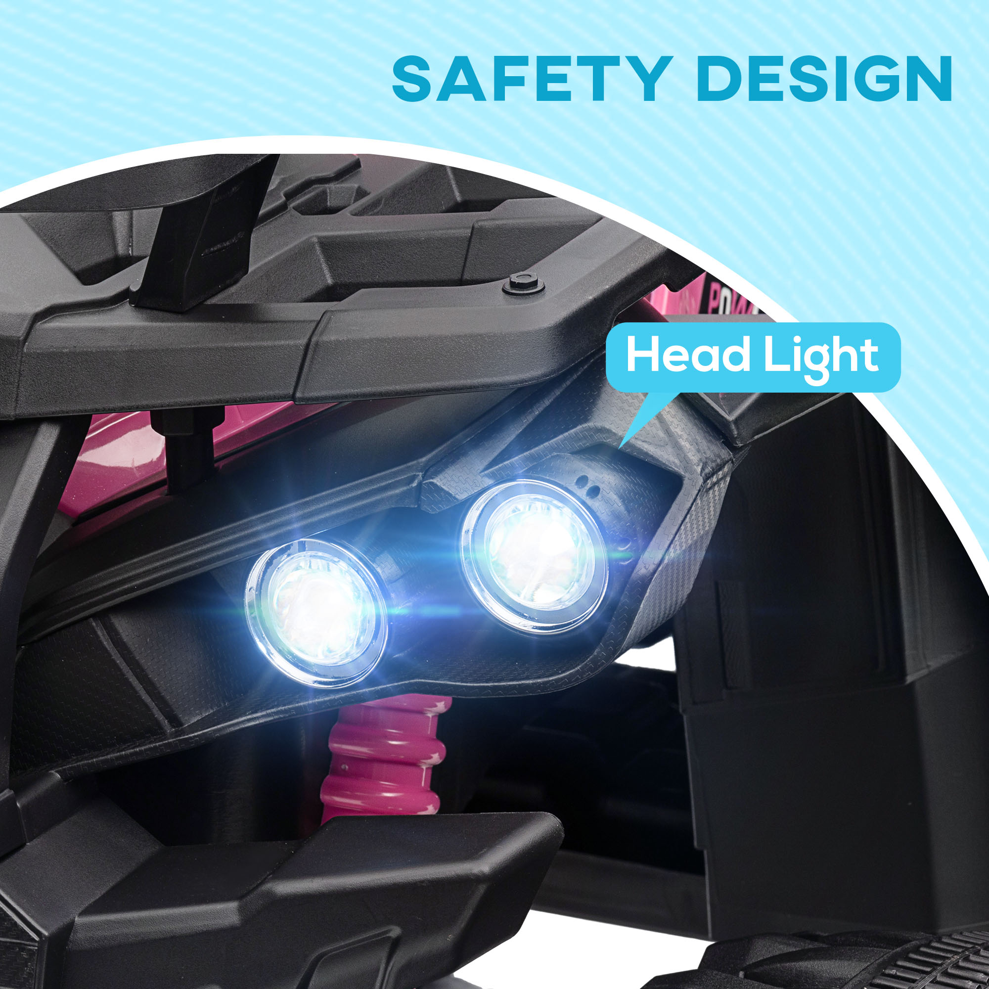Aosom 12V 4 Wheeler Kids ATV with Music, Headlights for 37-60