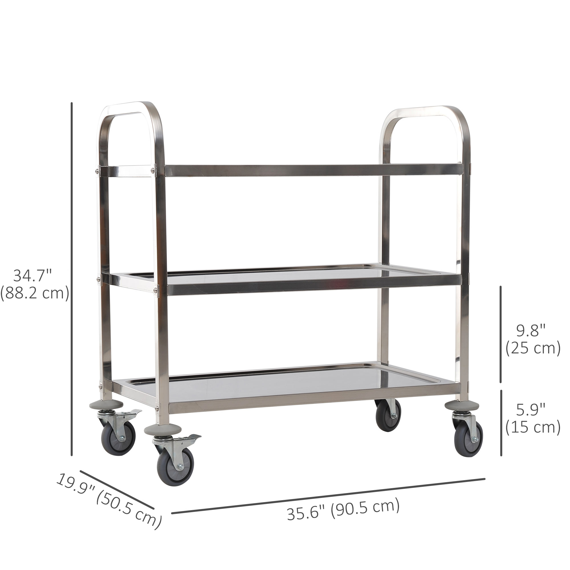 Spirich Home Kitchen Island Cart On Wheels, 3-Tier Rolling Utility Cart With Storage, Small Kitchen Island With Drop Leaf And Towel Rack For Dining Room, White - View #2