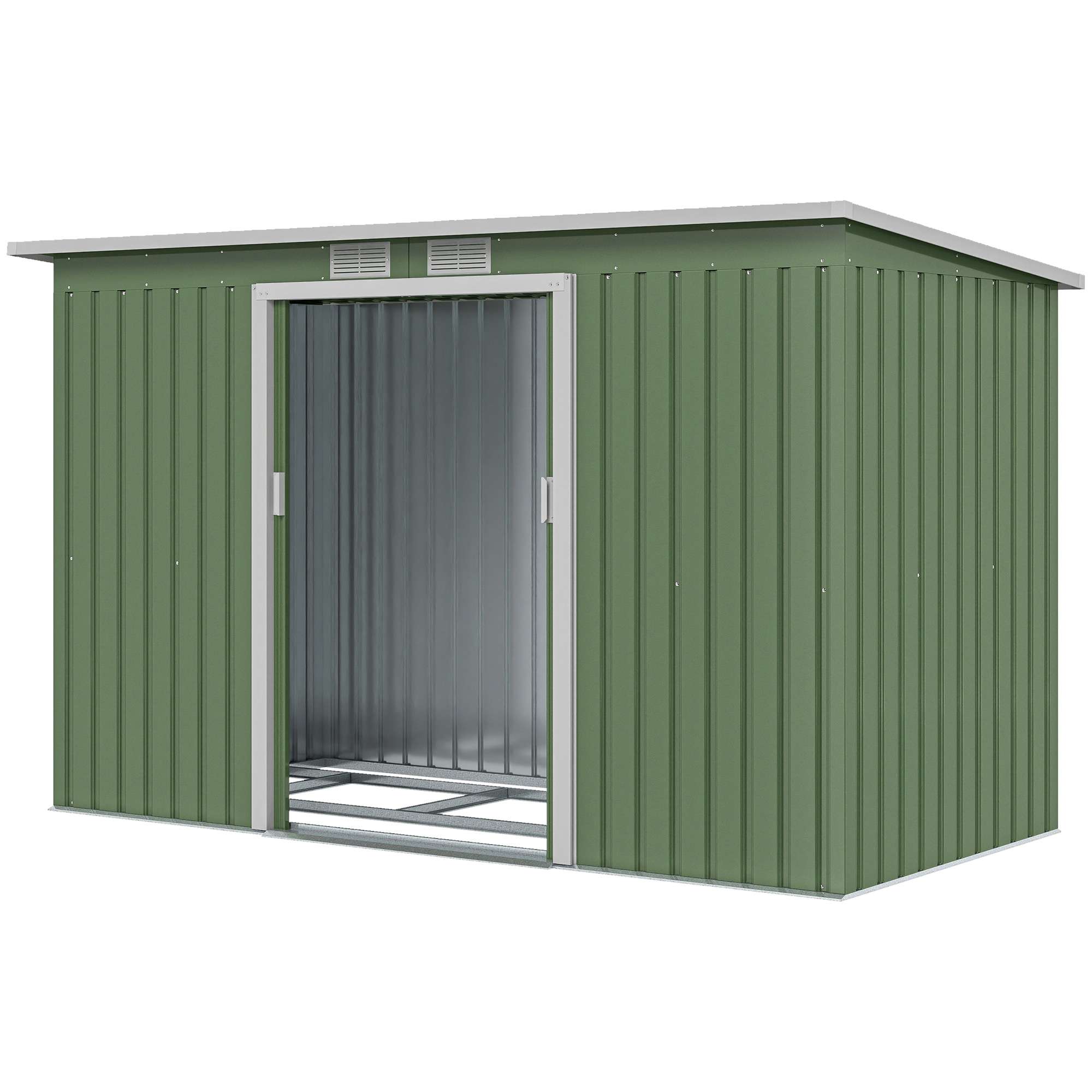 Outsunny 9' x 4' Corrugated Garden Metal Storage Shed