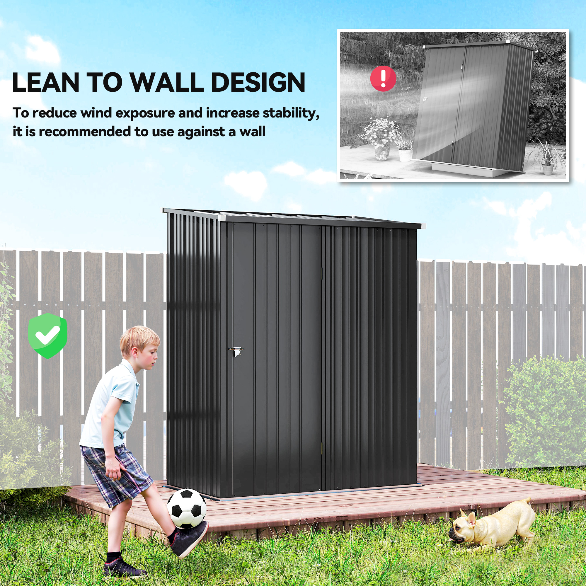 Outsunny 5' x 3' Outdoor Storage Shed, Steel Garden Shed with